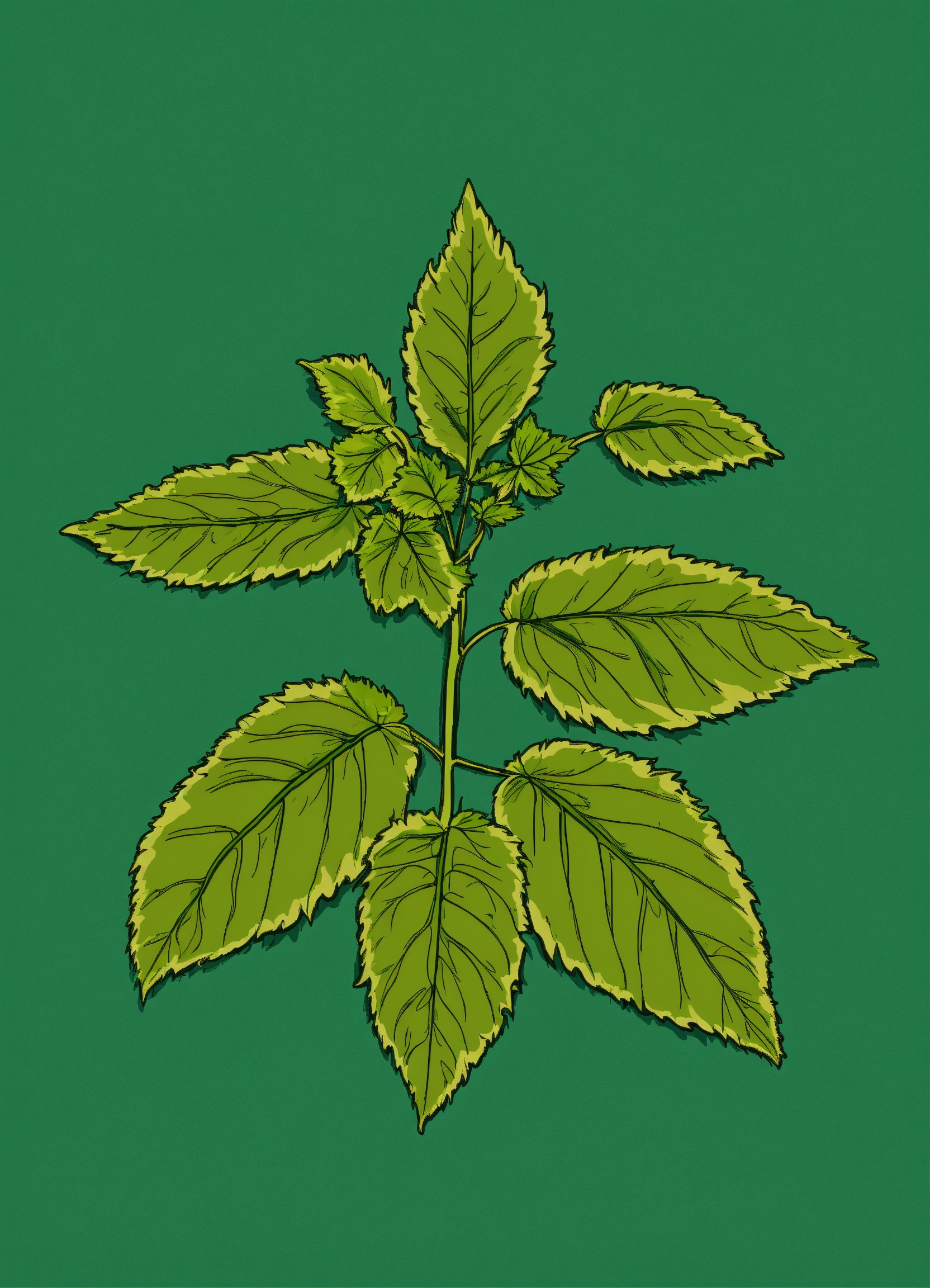 Lexica - Simple nettle plant with six leaves vector icon