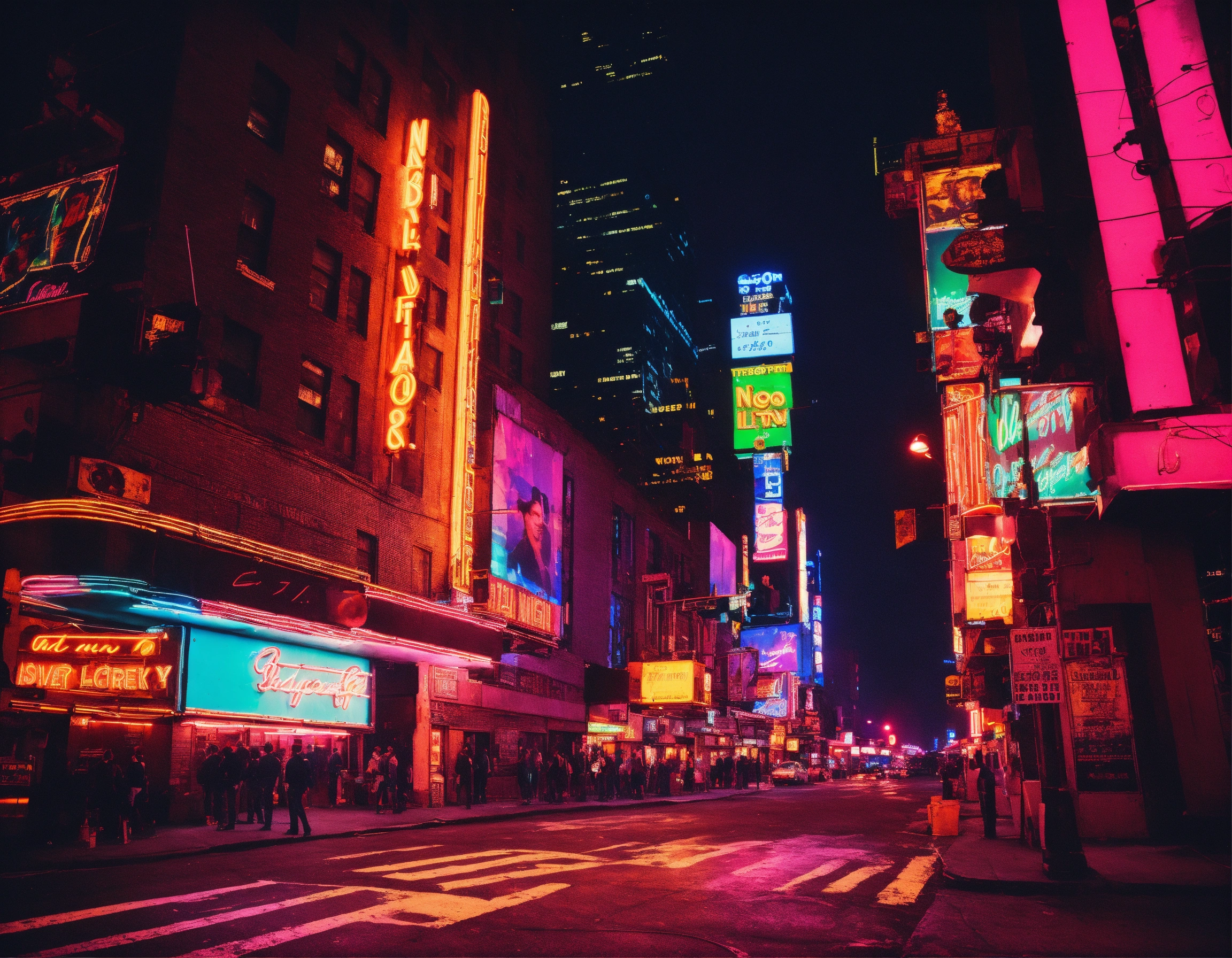 Lexica - New York, 80's, neon light, night setting,
