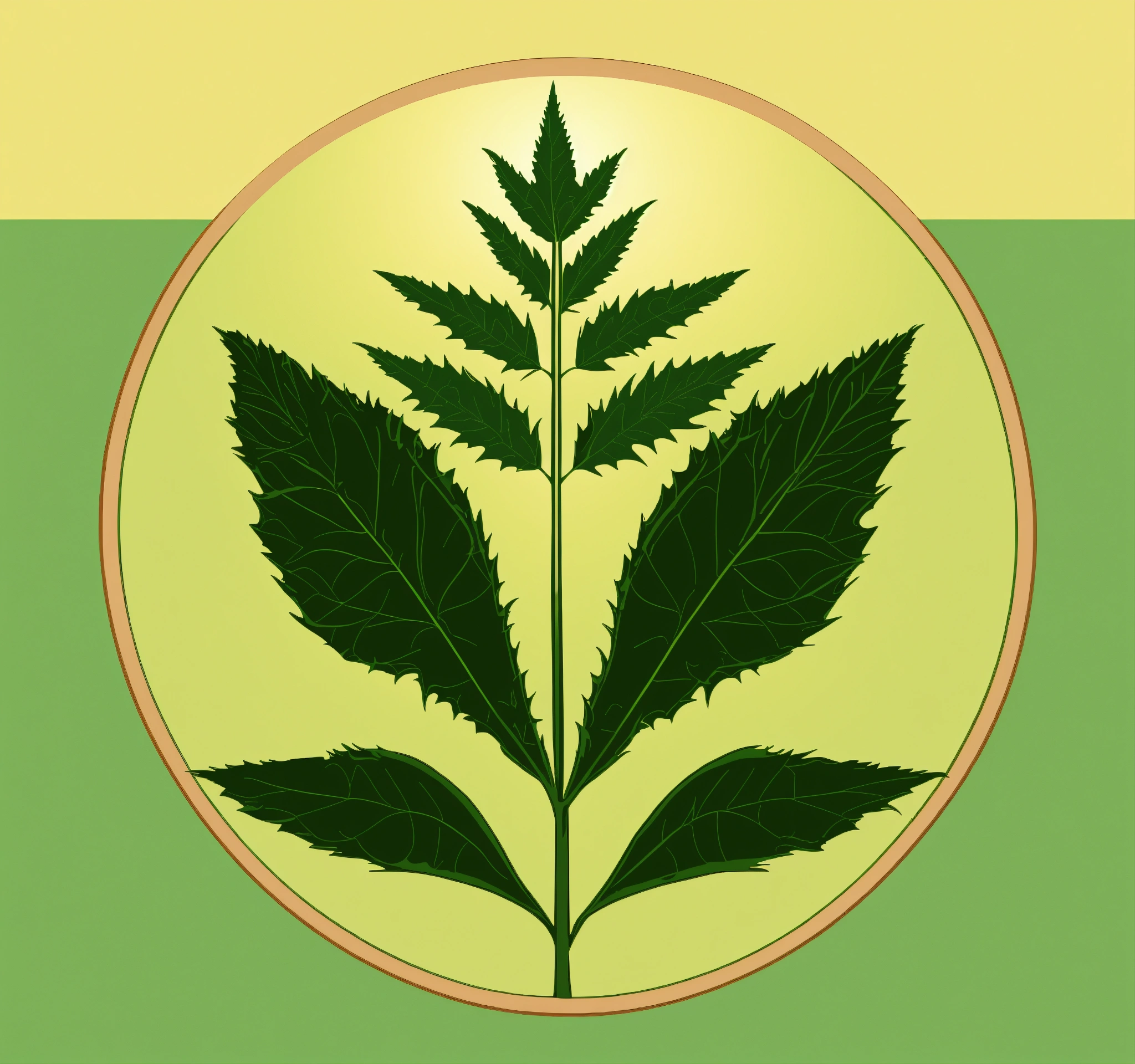 Lexica - Simple bright narrow nettle plant in the middle vector icon
