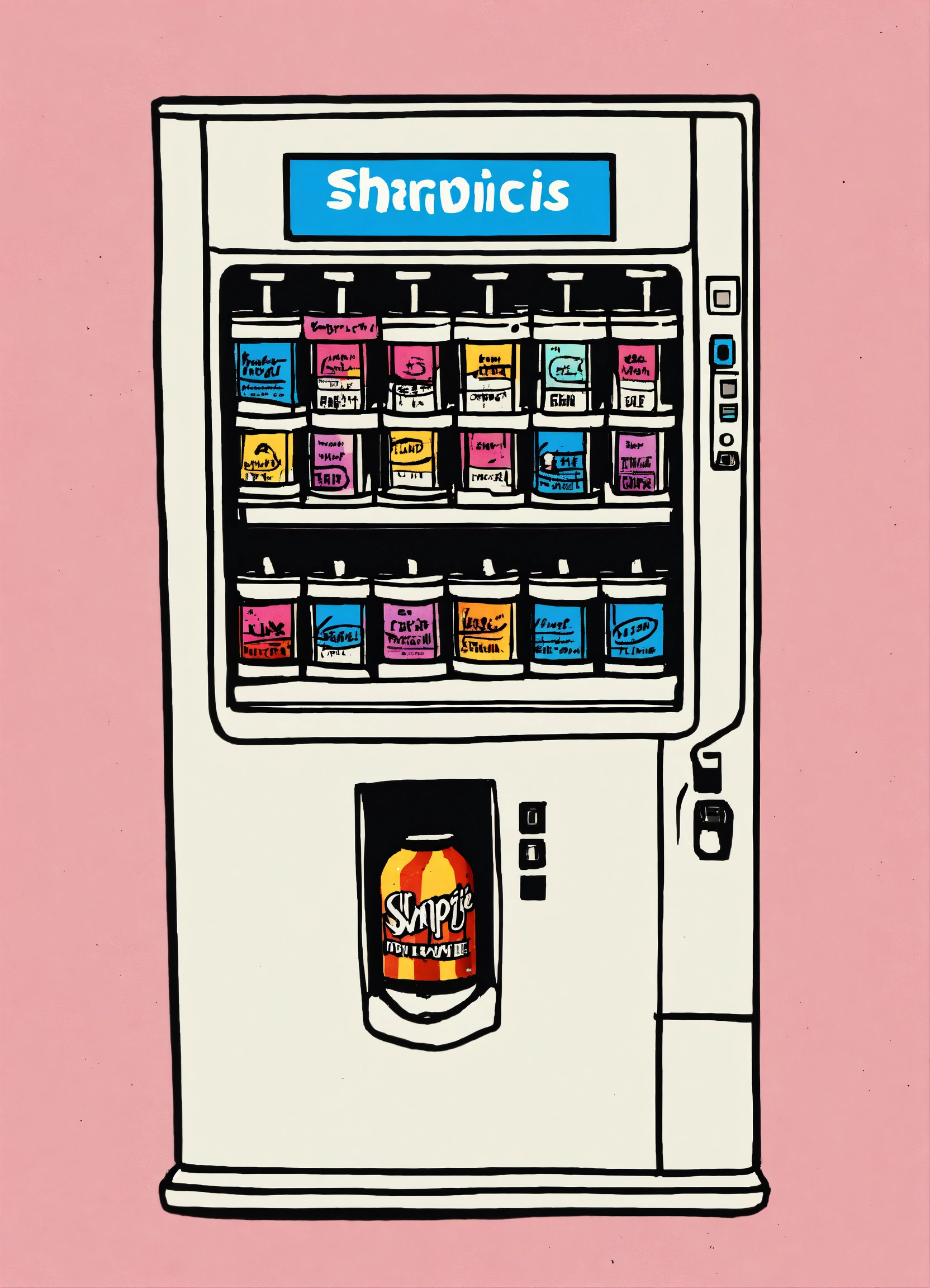 Lexica - Hand drawn sharpie pen vending machine