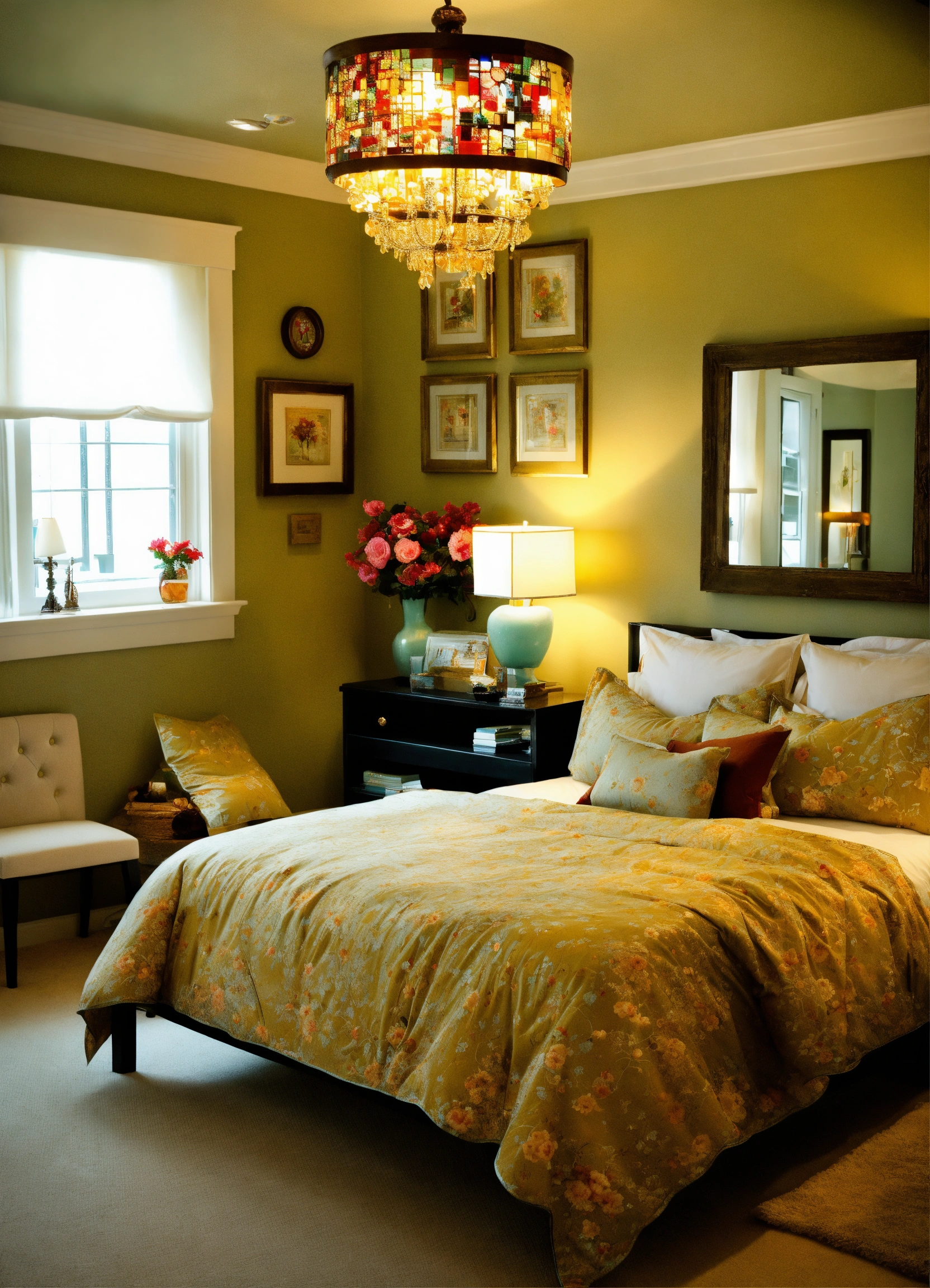 Lexica - Beutiful bedroom with beautiful bed sheets modren room
