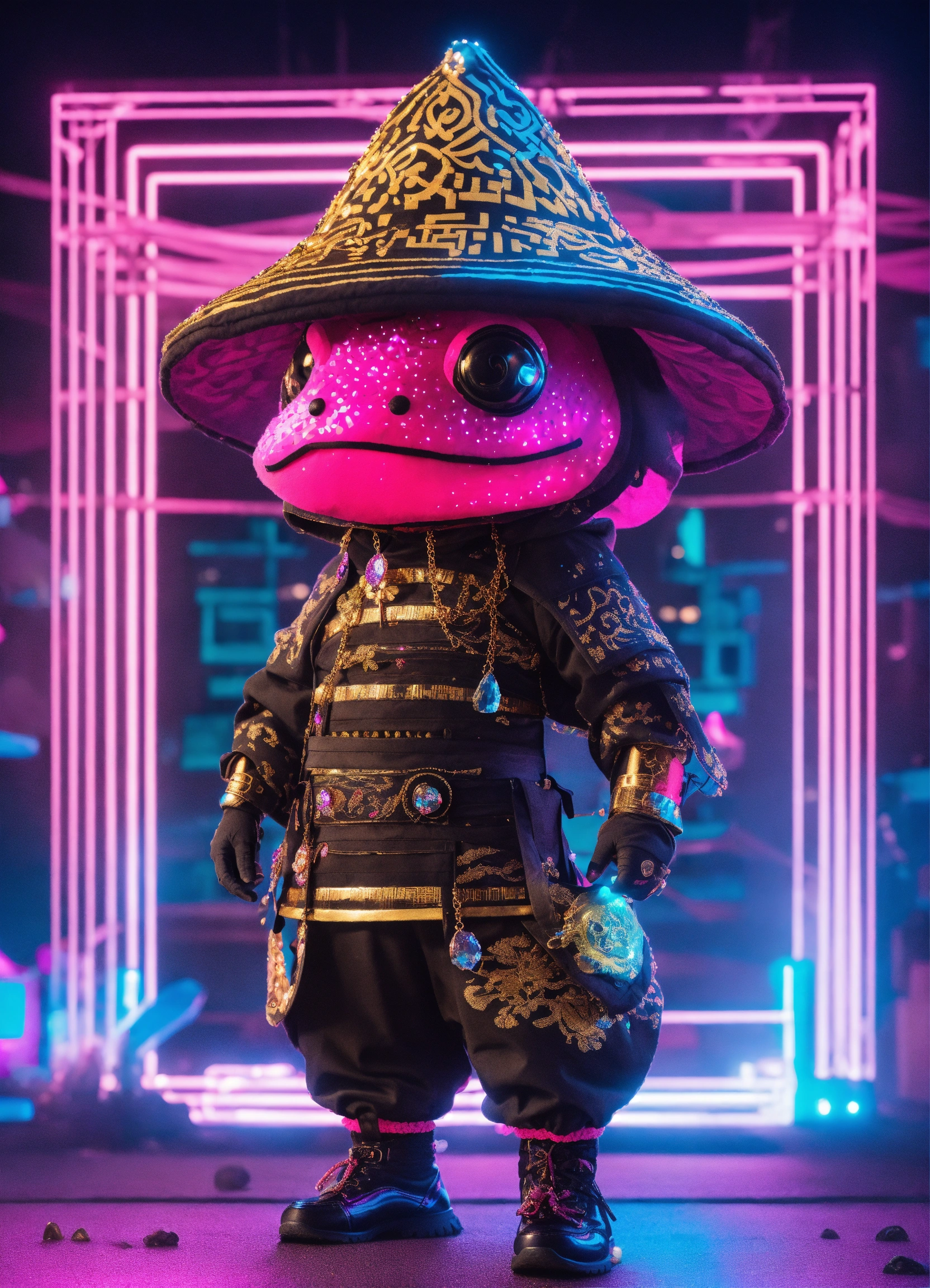 Lexica - Full body portrait A toad made out of a 3d black pink baby ...