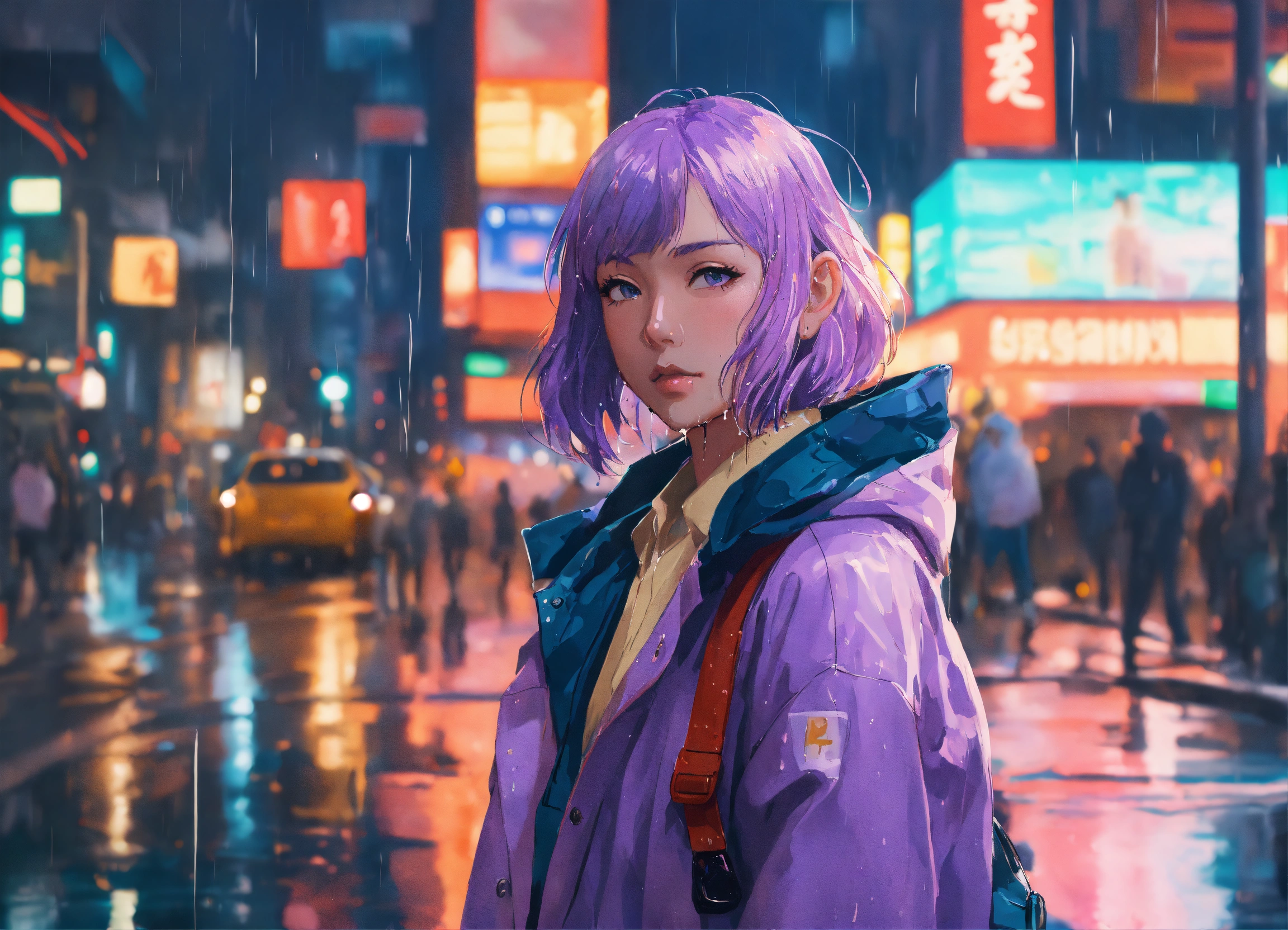 Lexica - 8k photo portrait of a stunning woman with violet hair in a ...