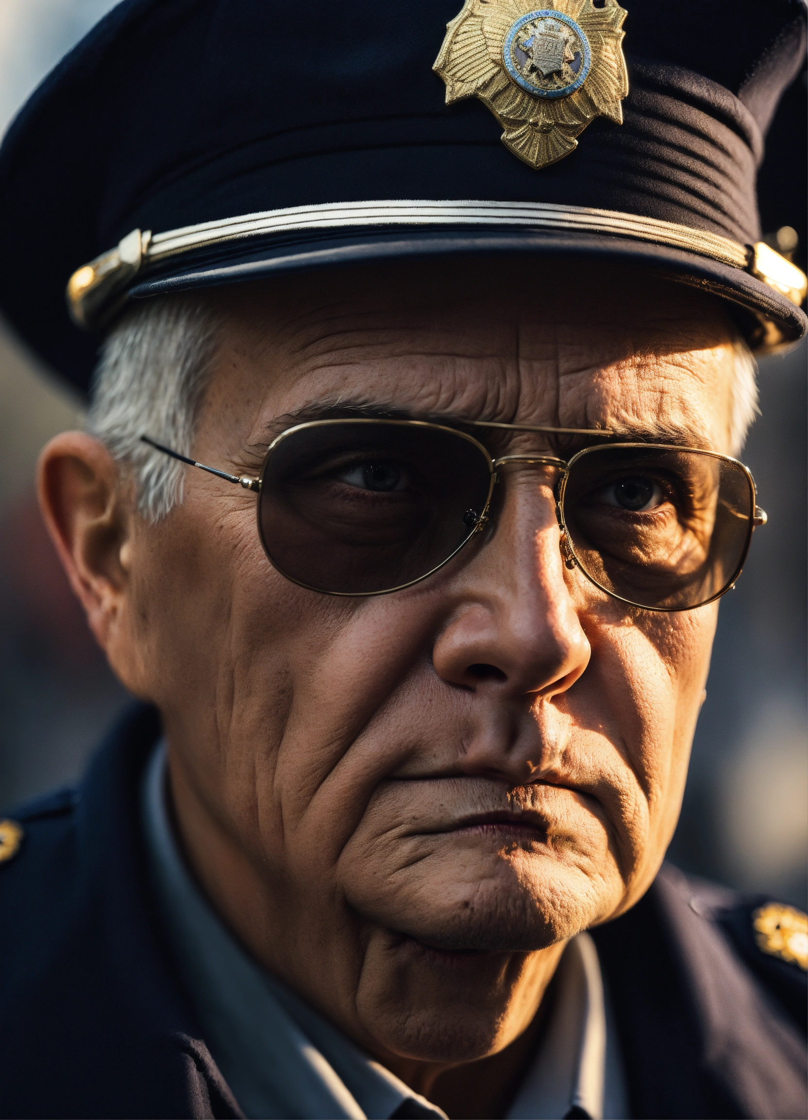 Lexica - An old retired police officer, with an intense gaze, 8k