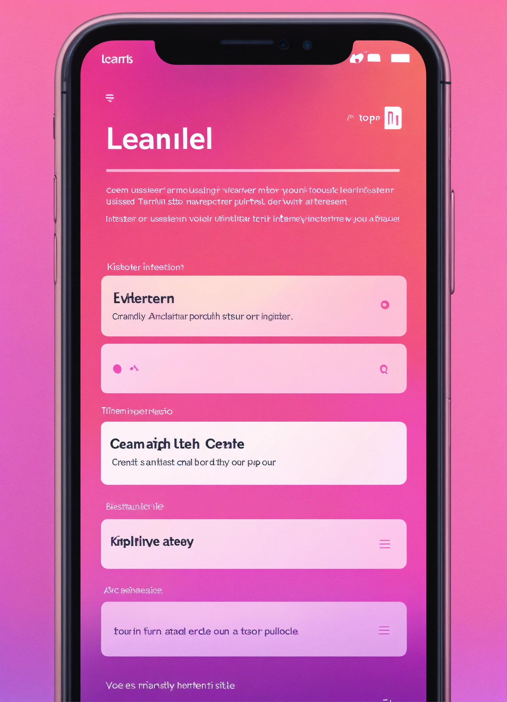 Lexica - Create a user interface that says "Learn English" with a ...