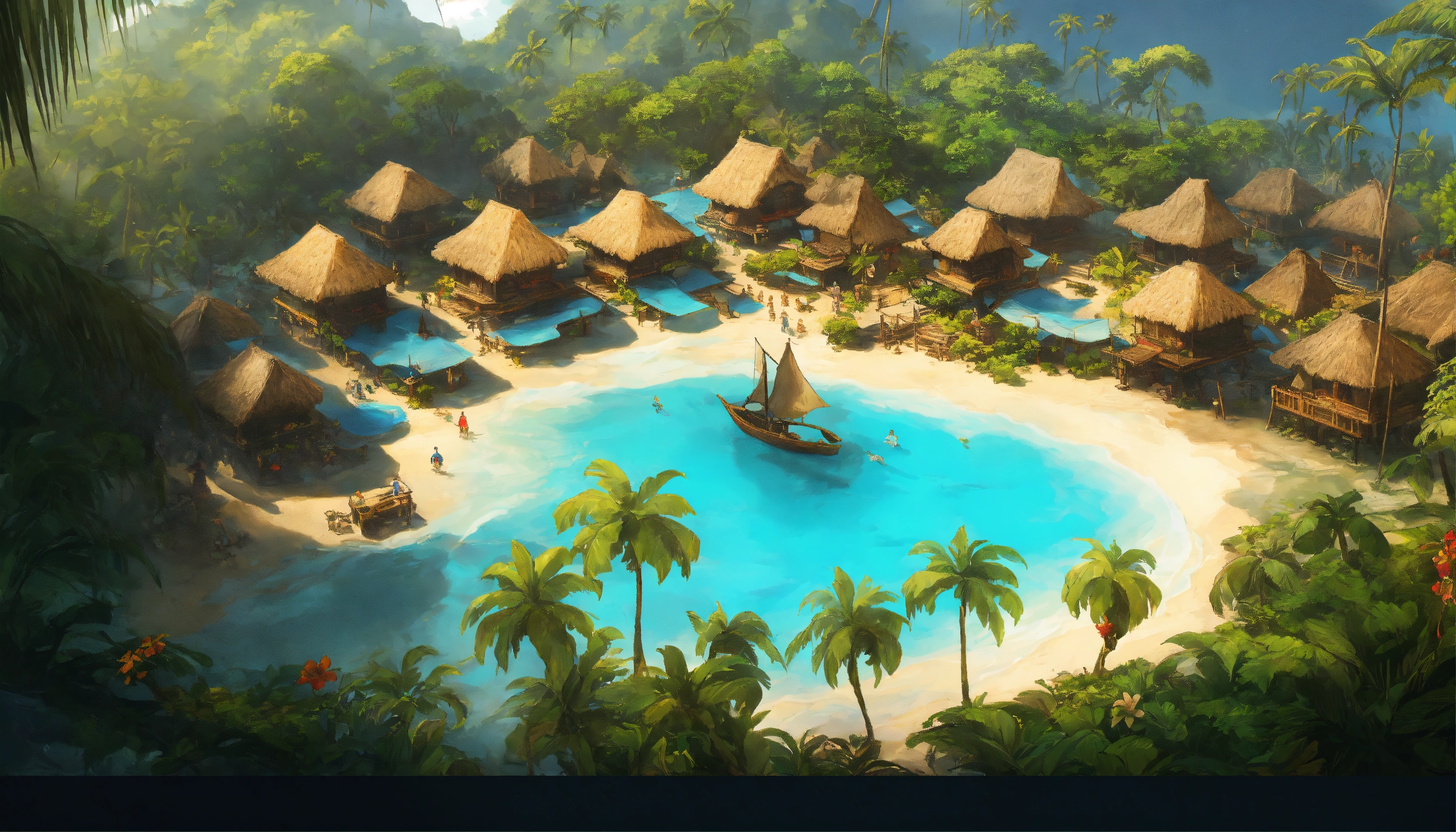 Lexica - Concept art of tropical village, Polynesian, fantasy, moana ...