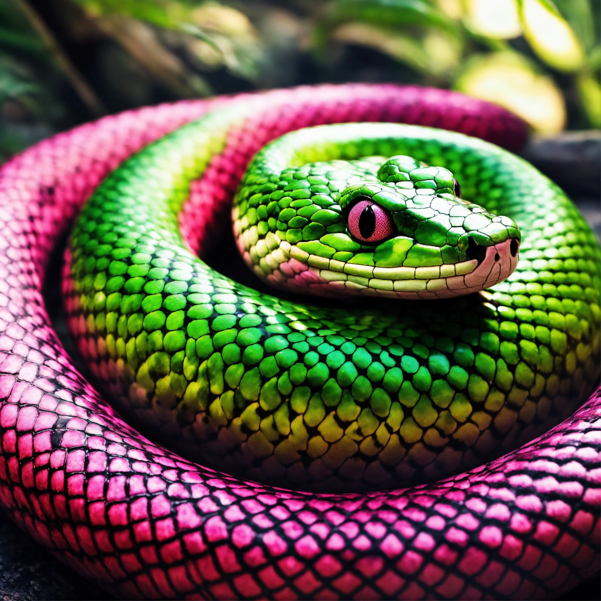 Lexica - Epic beautiful shot of Disneys Jungle Book, green snake Kaa ...