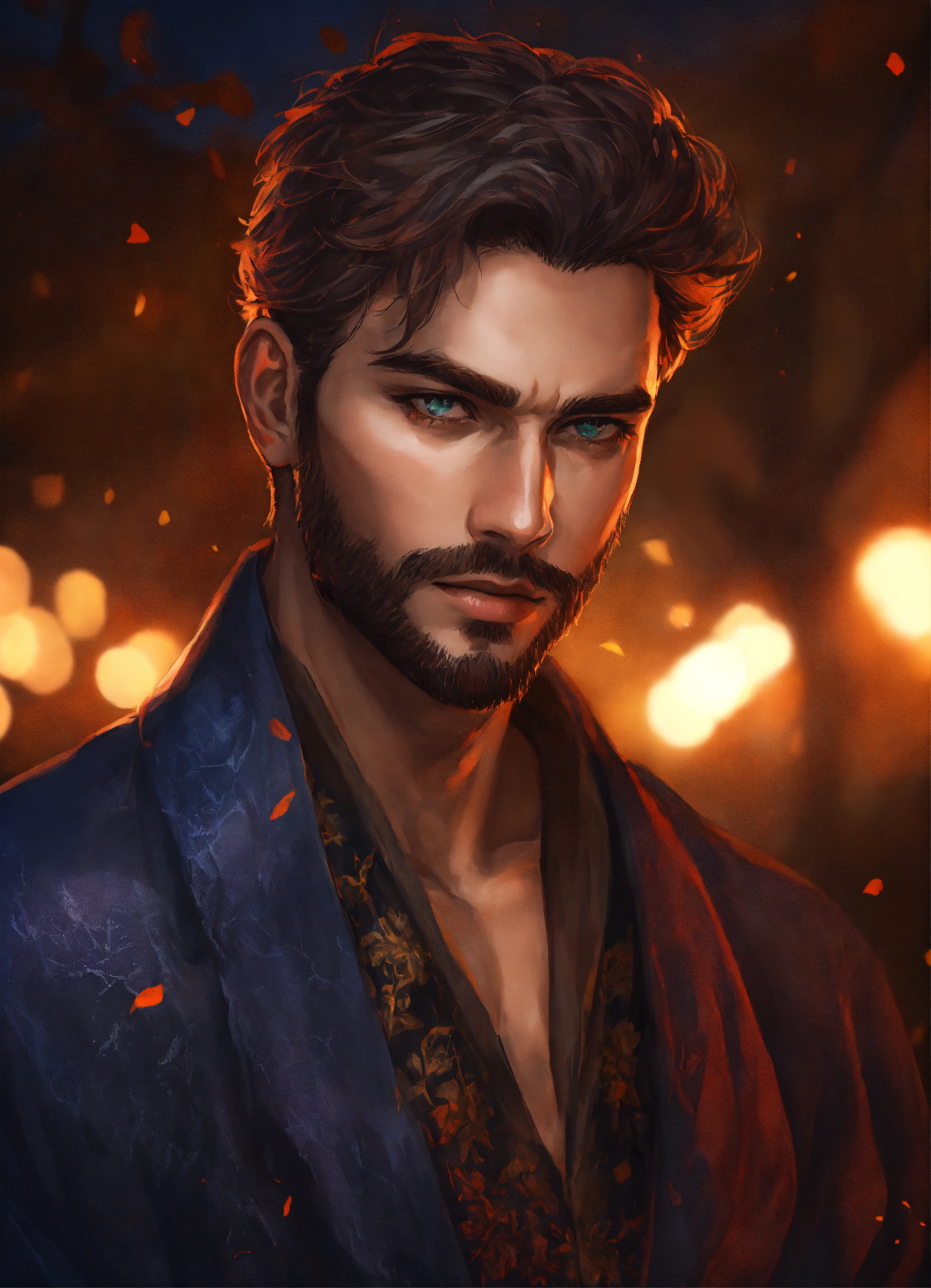 Lexica - I will draw a handsome man in a Halloween costume, his face ...