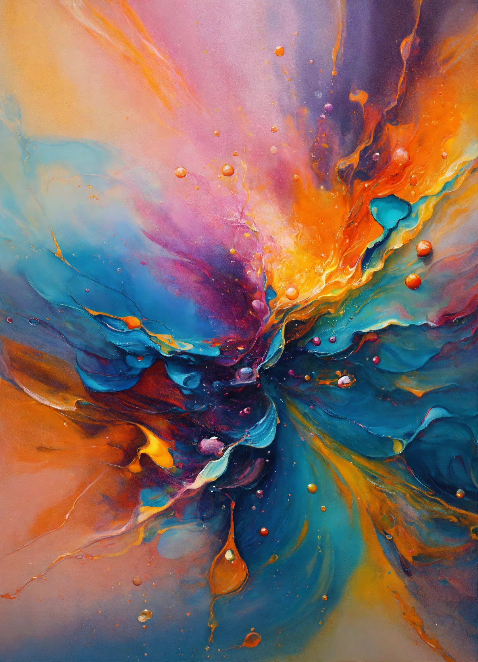 Lexica - Colorful abstract painting oil and water