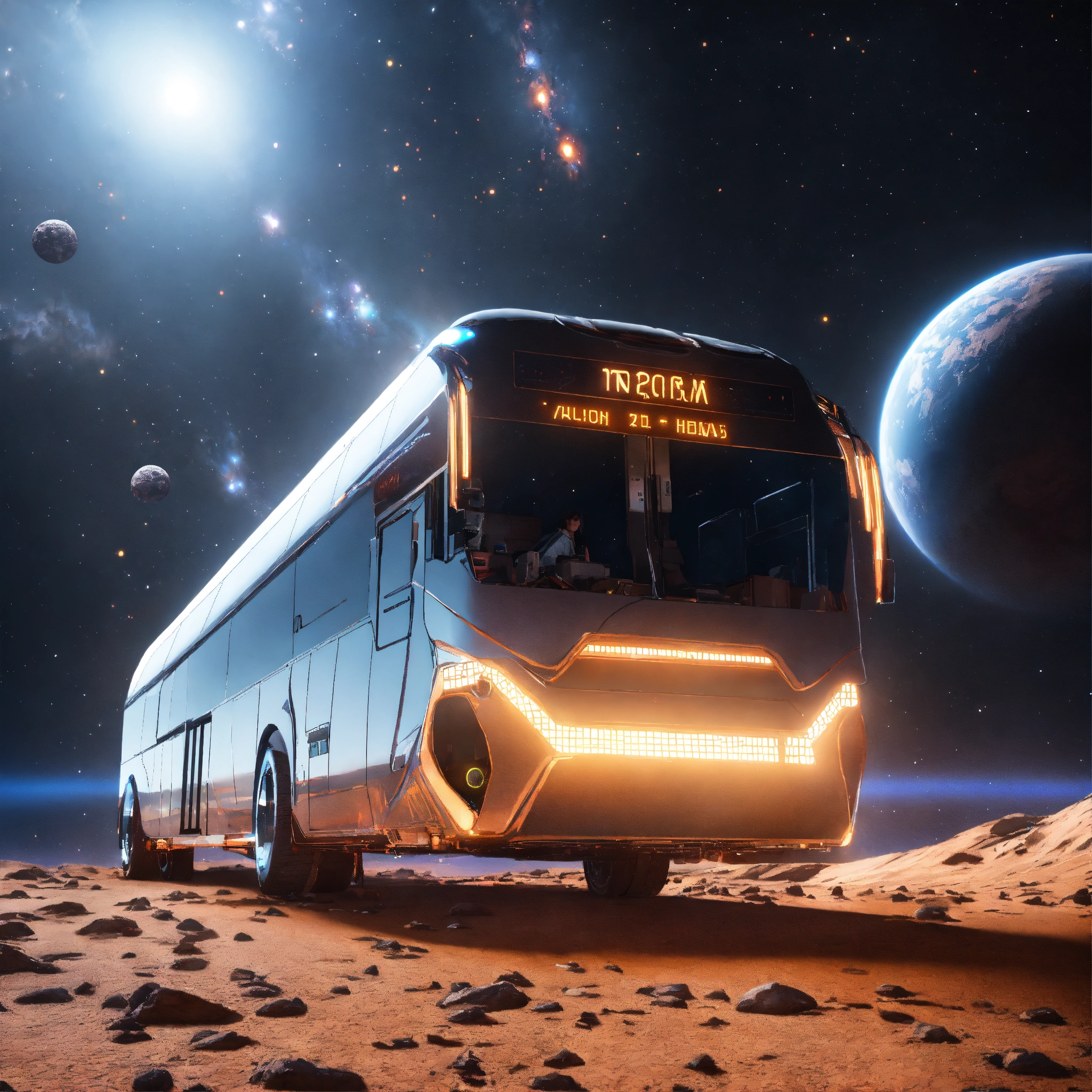 Lexica - Intergalactic tour bus starship traveling through deep space ...