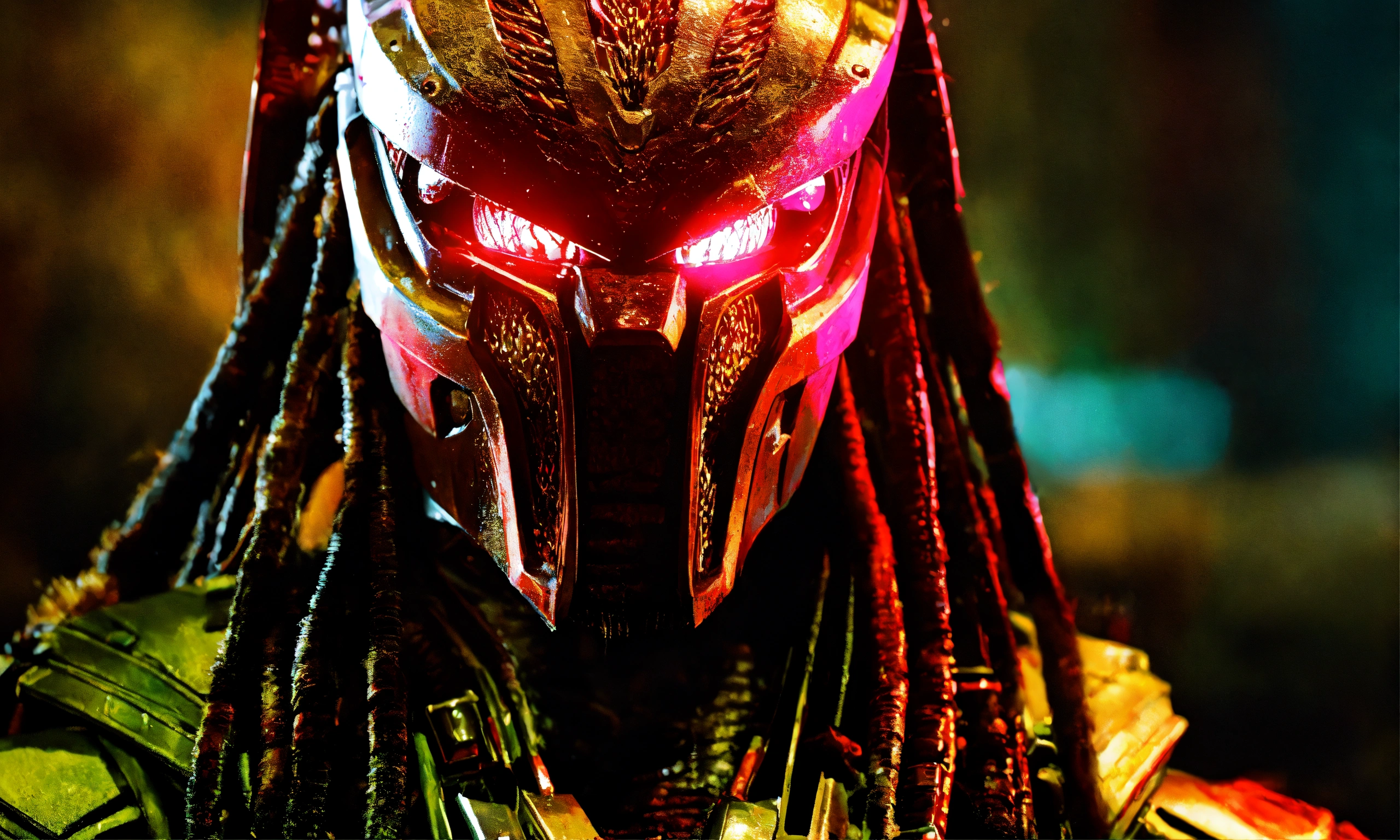 Lexica - Predator face movie, scary, 4k, lazers