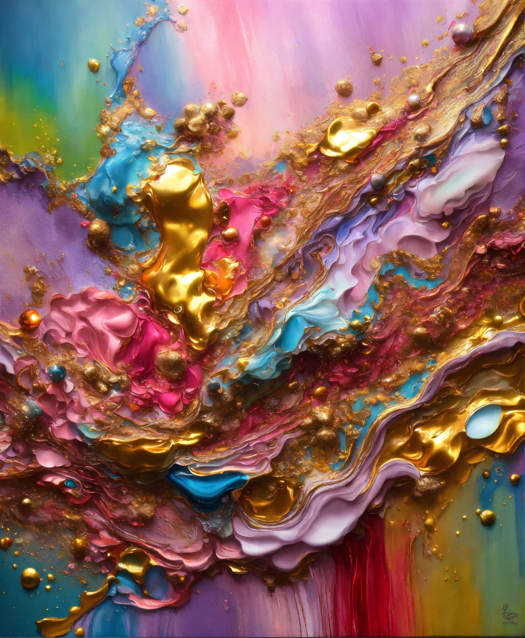 Lexica - Colorful abstract painting oil and water complex complicated ...
