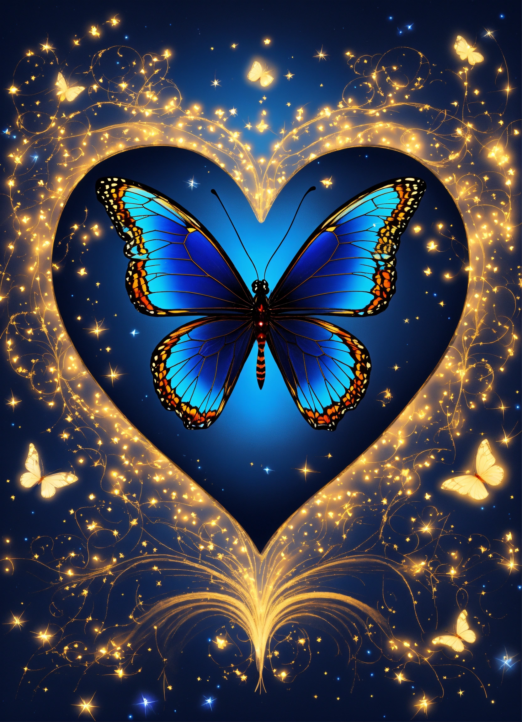 Lexica - Wallpaper, Beautiful, bright vector drawing of a butterfly, on ...