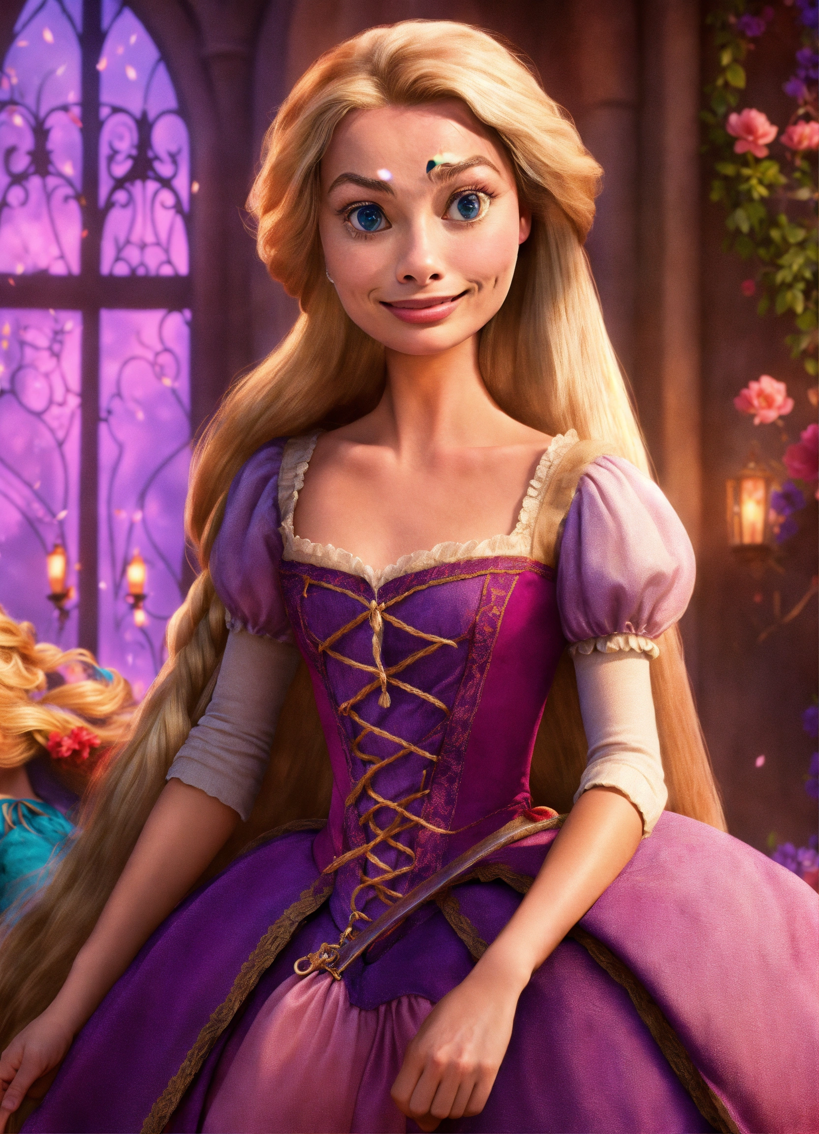 Lexica - Margot Robbie as Disney's Tangled Rapunzel