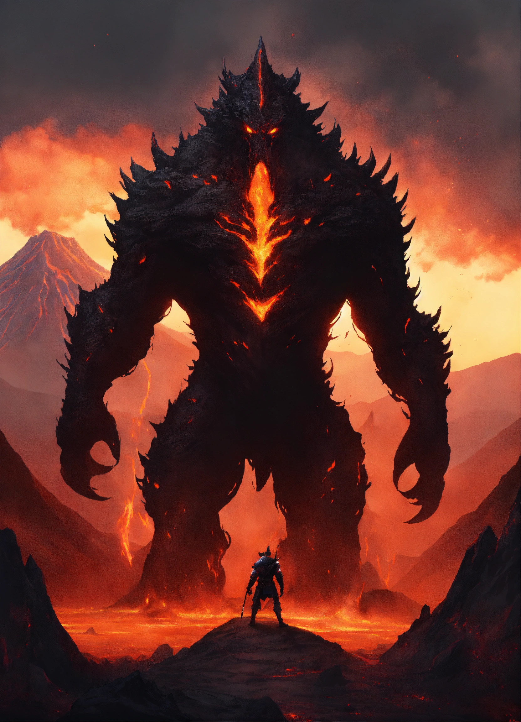Lexica - A faceless fantasy monster that is a guardian of the volcanos ...