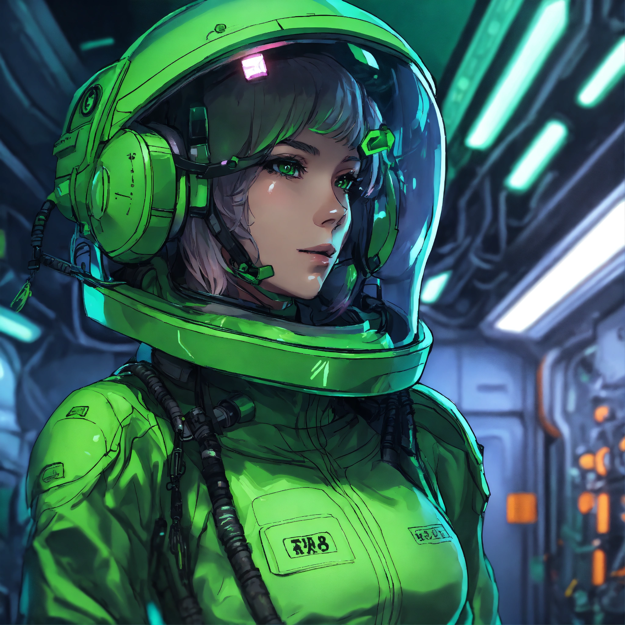 Lexica Deep Inside The Green Oxygen Farm Of A Spaceship Anime Female In Hazmat Cell Shaded