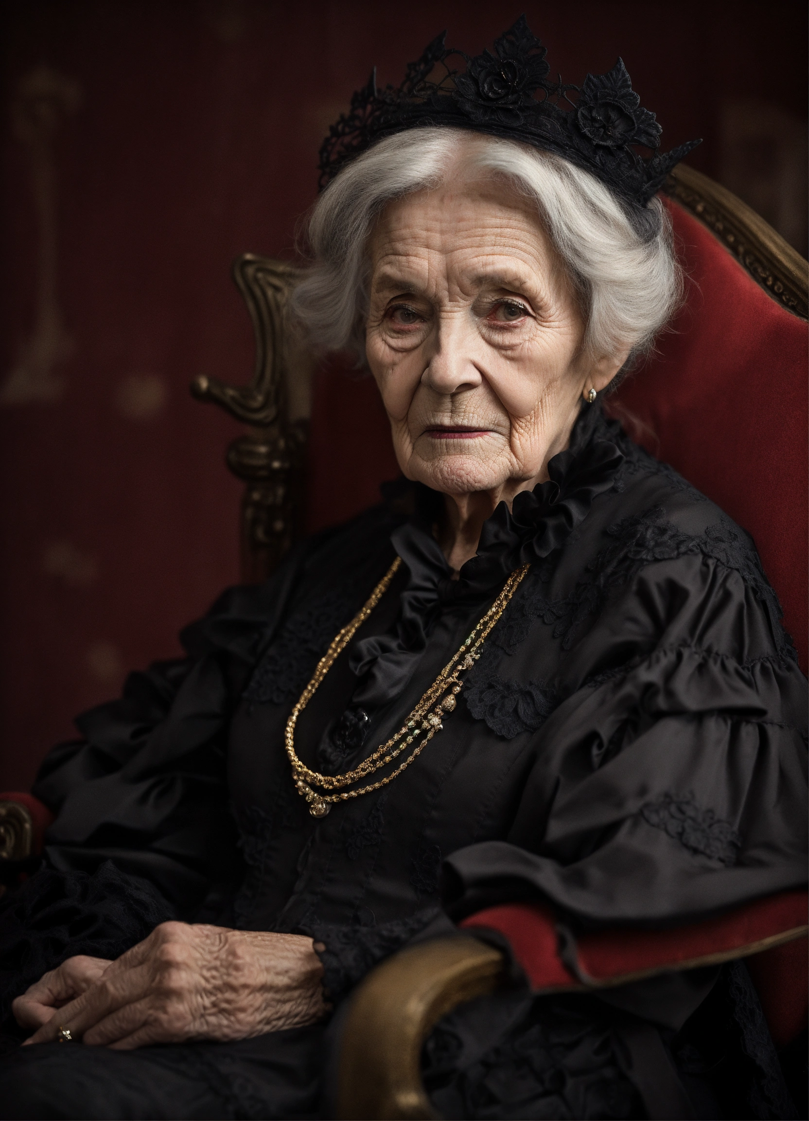 Lexica - A very old woman looks like a gothic countess in the 19th century