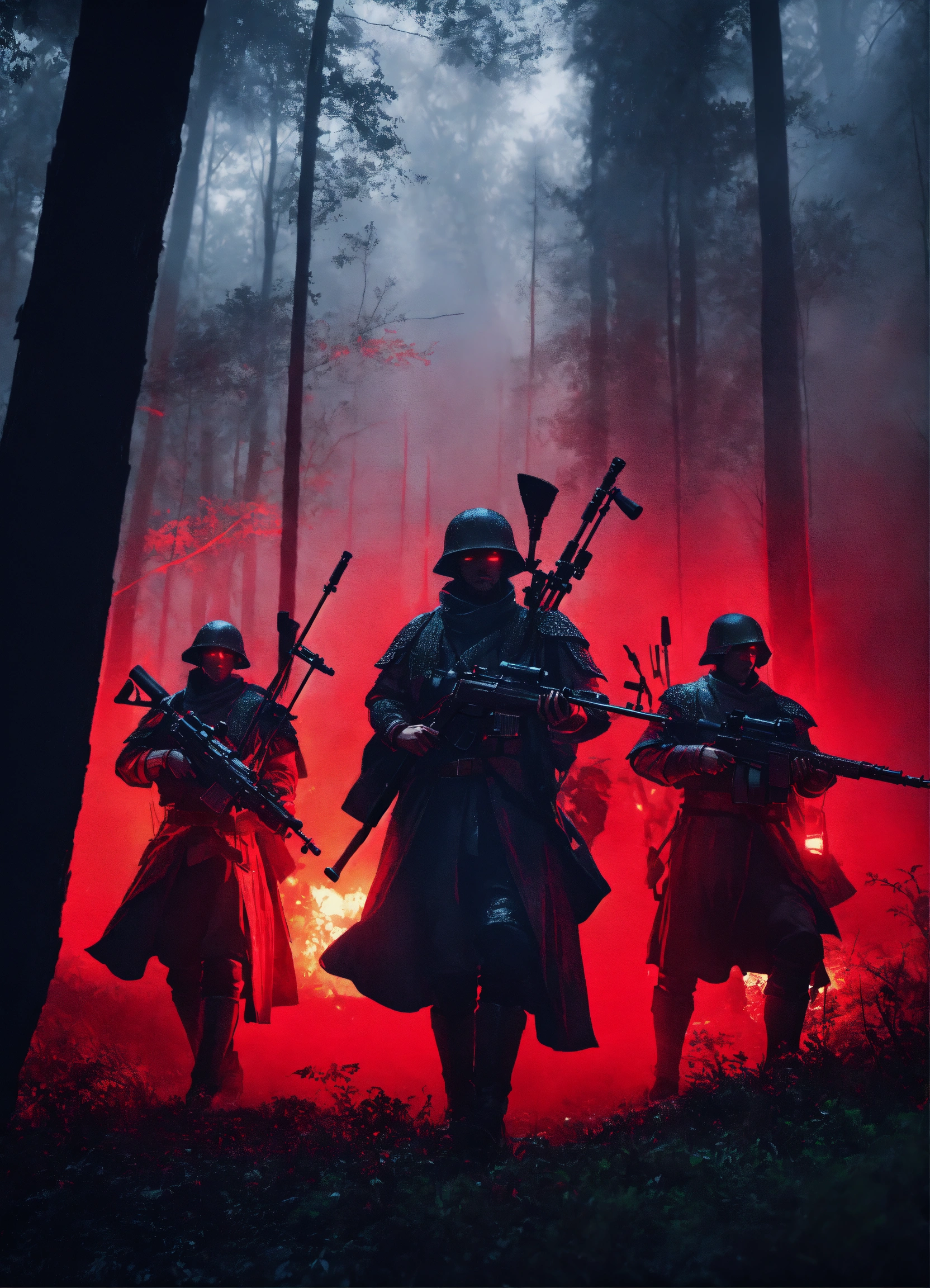 Lexica - Cinematic medieval Emperor and his soldiers holding sniper ...