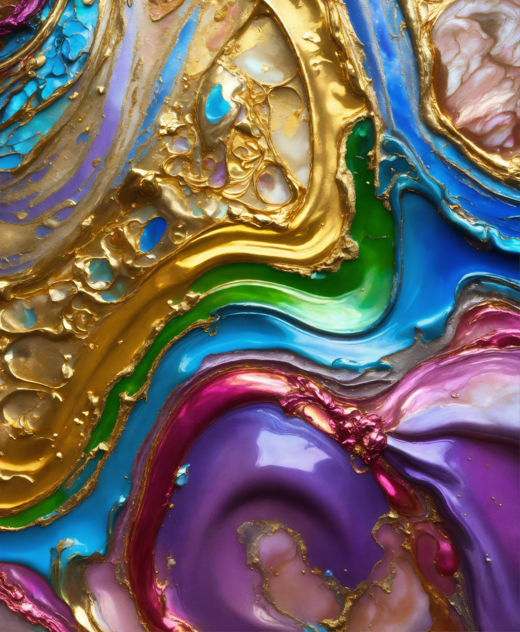 Lexica - Colorful abstract painting oil and water complex complicated ...