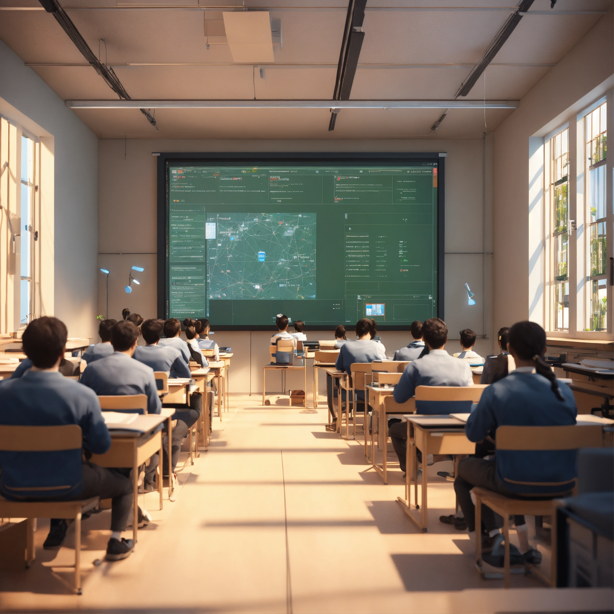 Lexica - Students sitting in the university class in 4 d lab in ...
