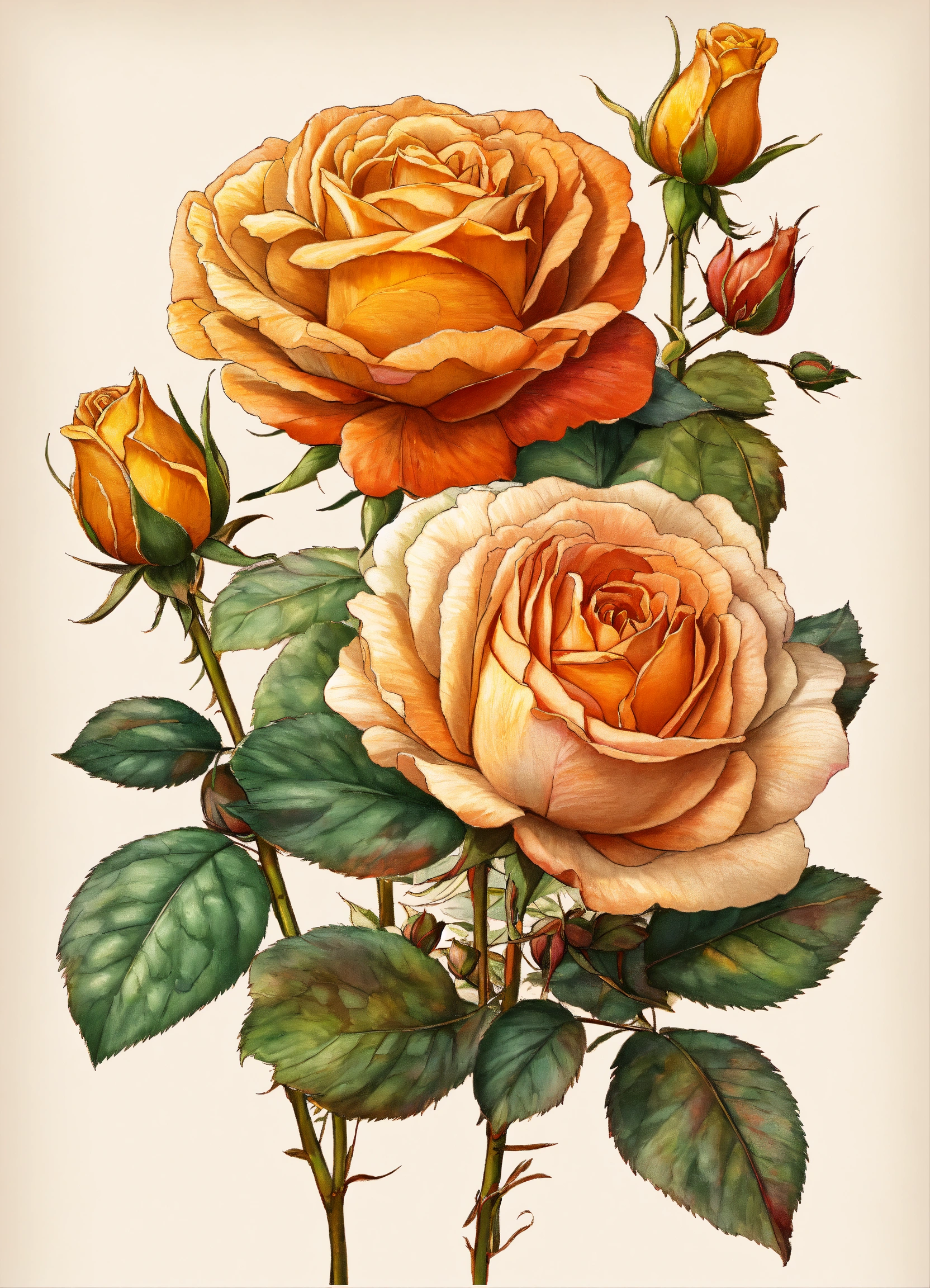 Lexica - Thanksgiving themed rose & bud flower, medium quality ...