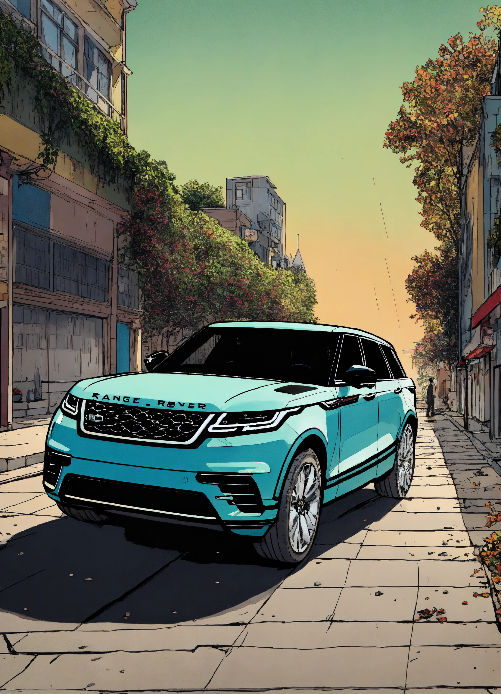 Lexica - Detailed pen and ink illustration of Range Rover Velar 2022 ...