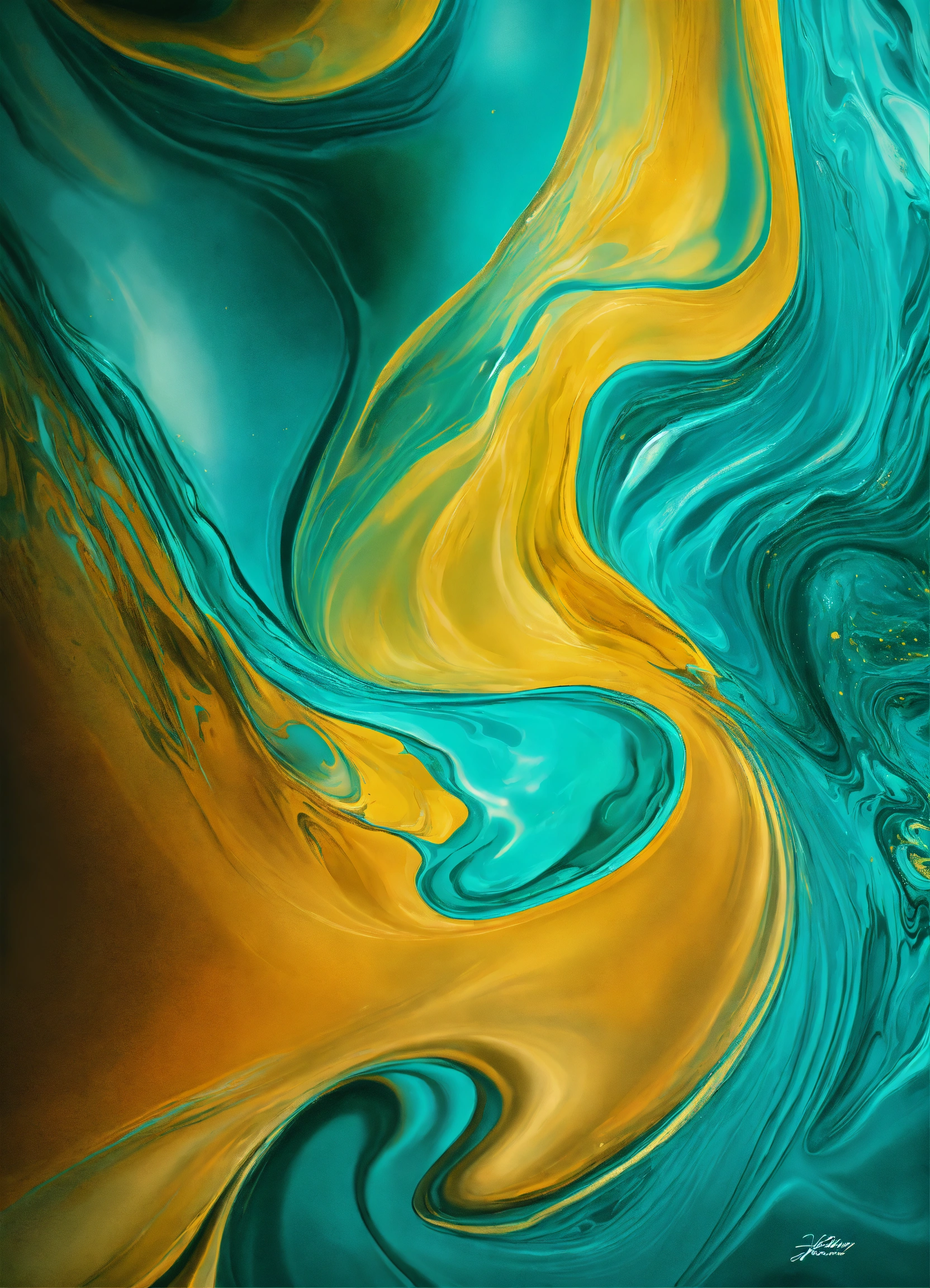 Lexica - Liquid, abstract, turqoise