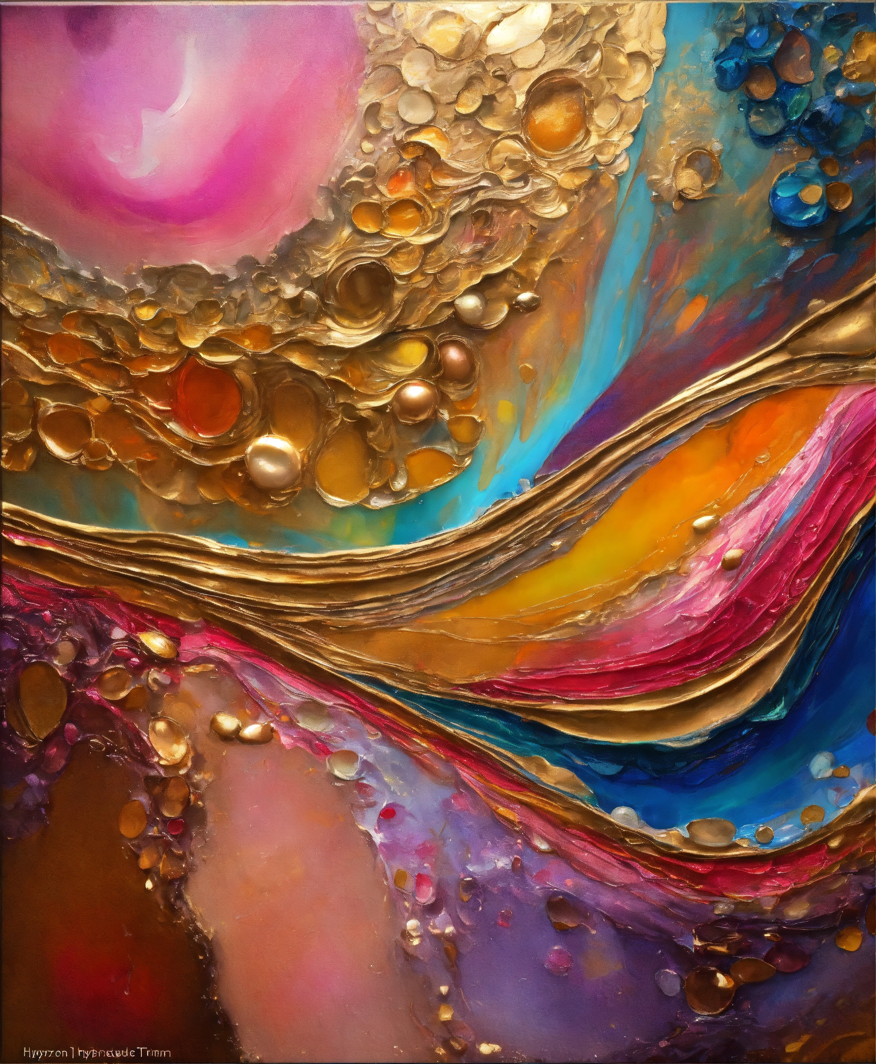 Lexica - Colorful abstract painting oil and water complex complicated ...