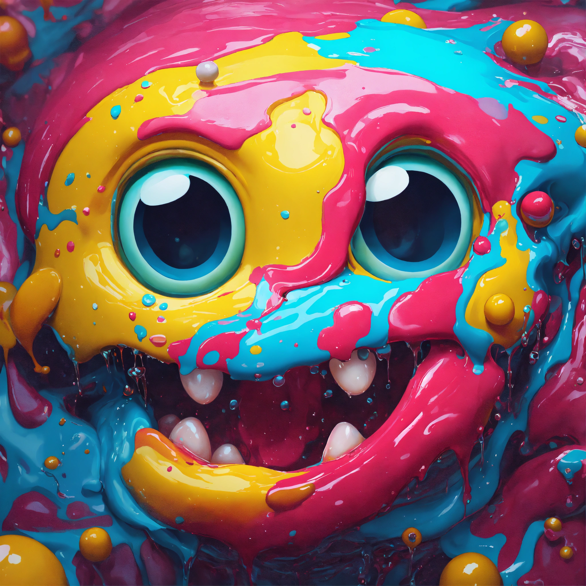 Lexica - Splash art, a quirky liquid portrait of a smileynt , splash ...