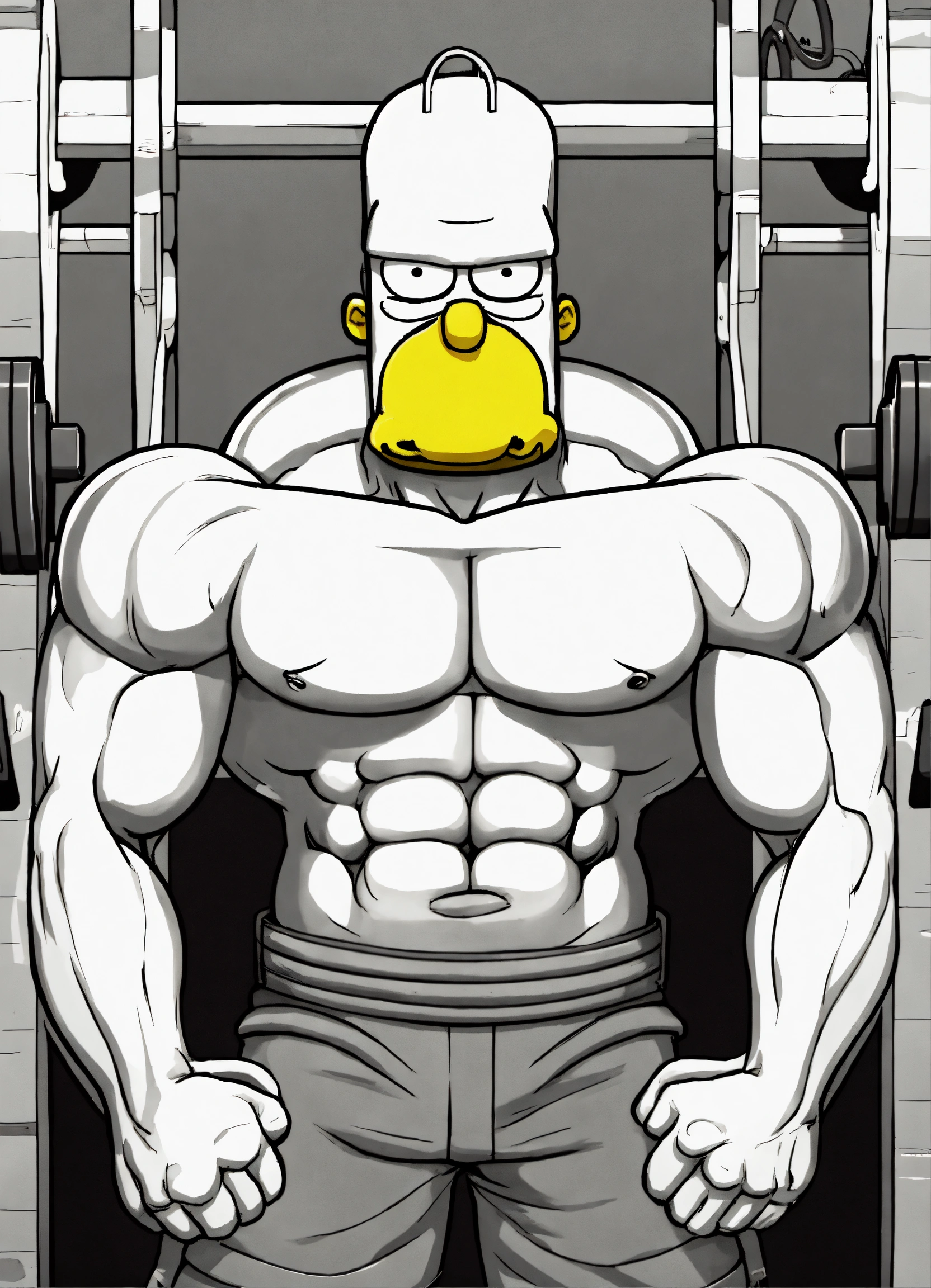 Lexica - Homer Simpson getting muscles.