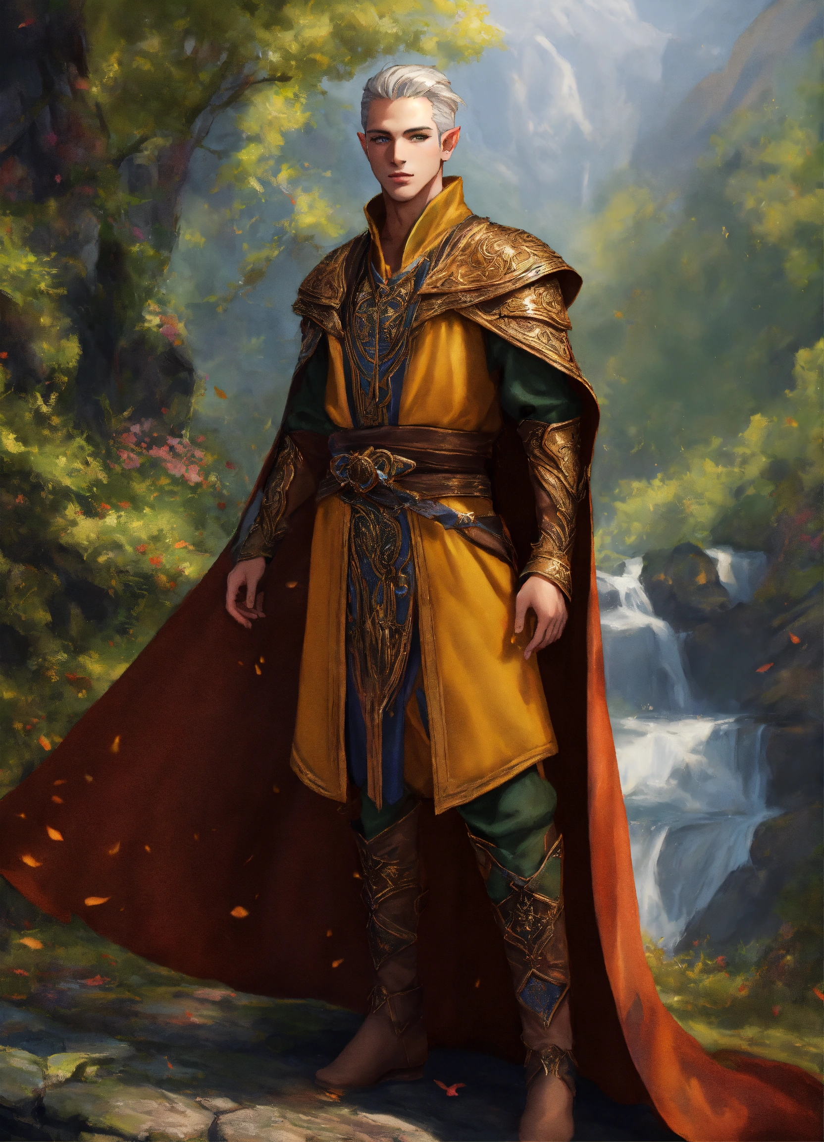 Lexica - Beautiful gay male high elf in robes