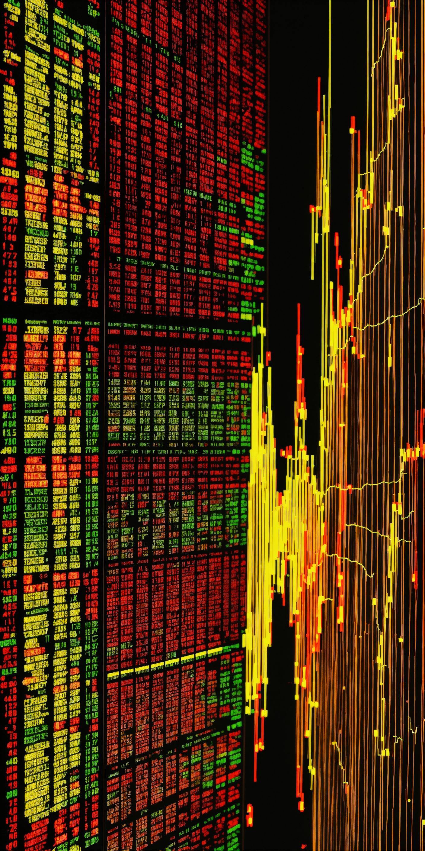 Lexica Stock market charts and price movements on the computer