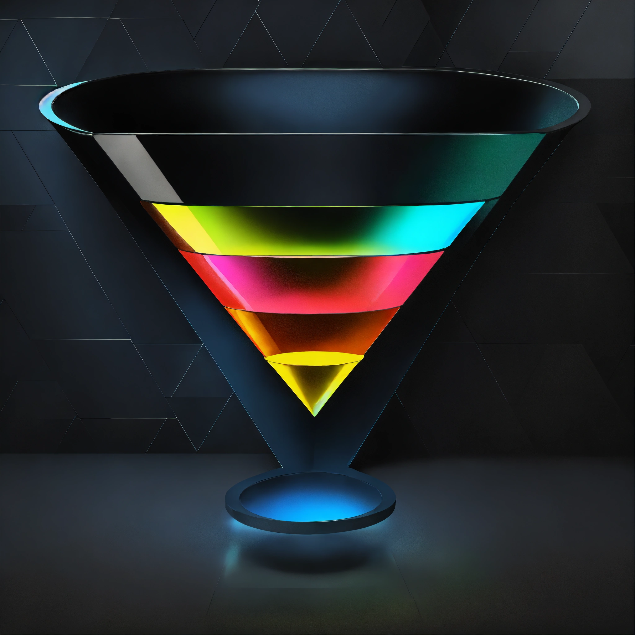 Lexica - Triangle sales funnel, black background