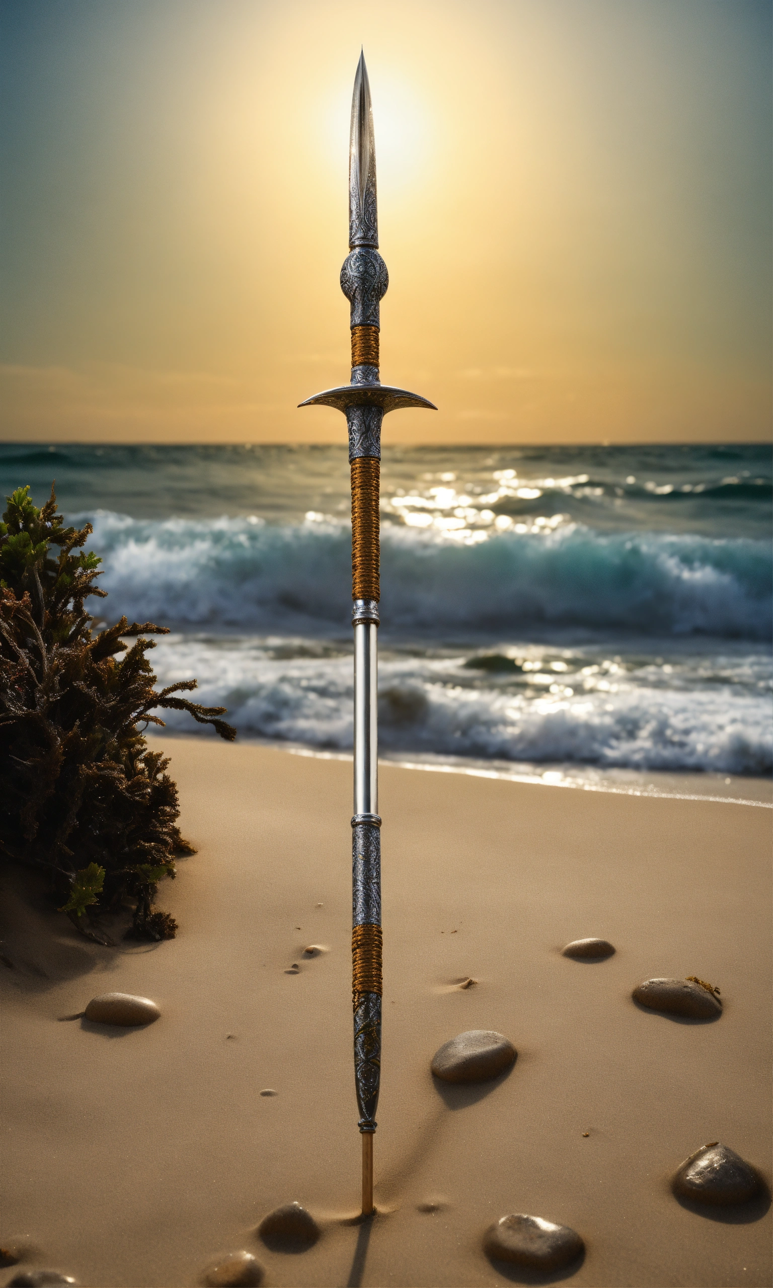 Lexica - 8k, picture of a narrow and delicate toothed fishing spear ...