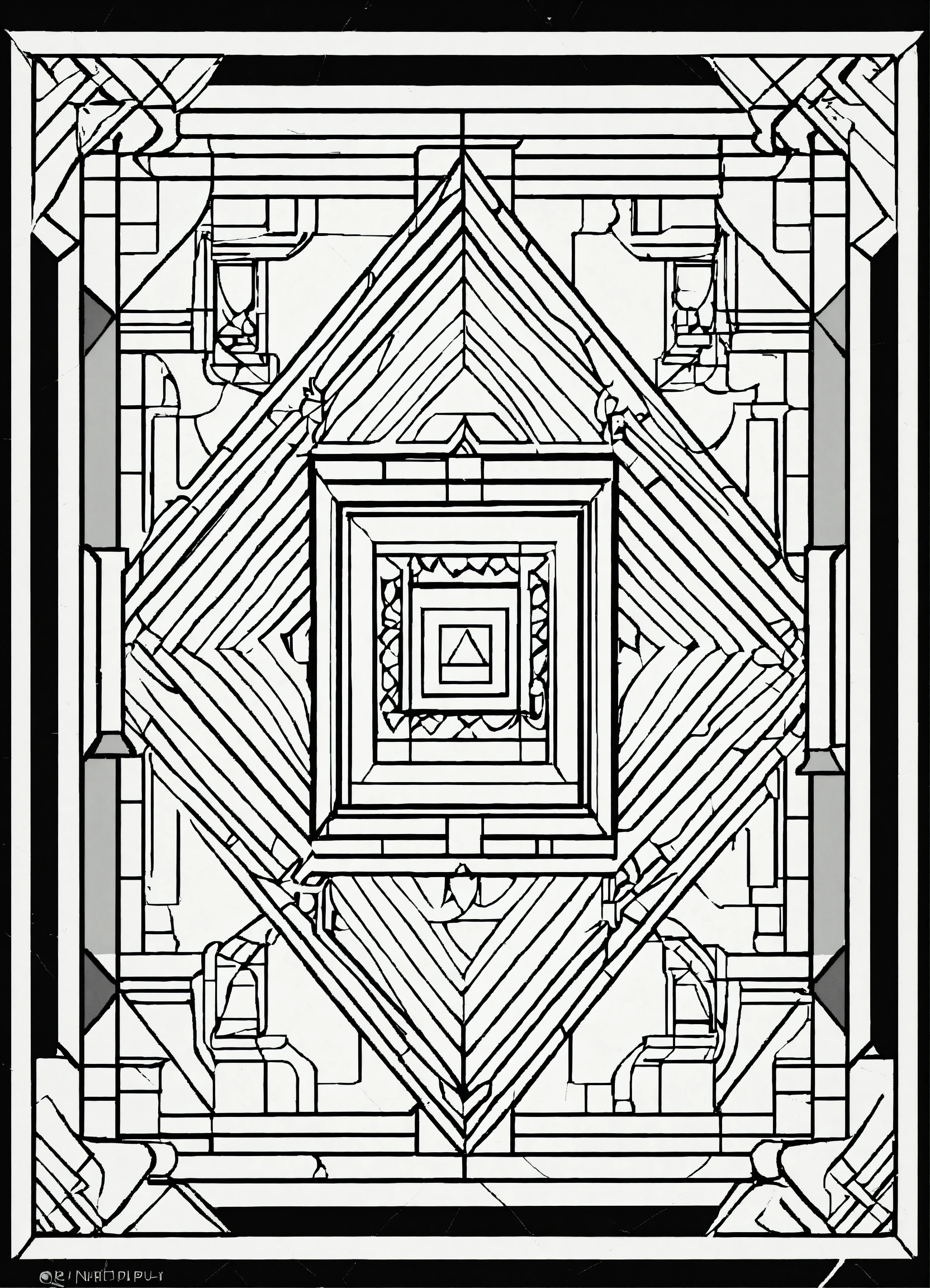 Lexica - Coloring page for adults, bold lines, dark lines, blank sign ...