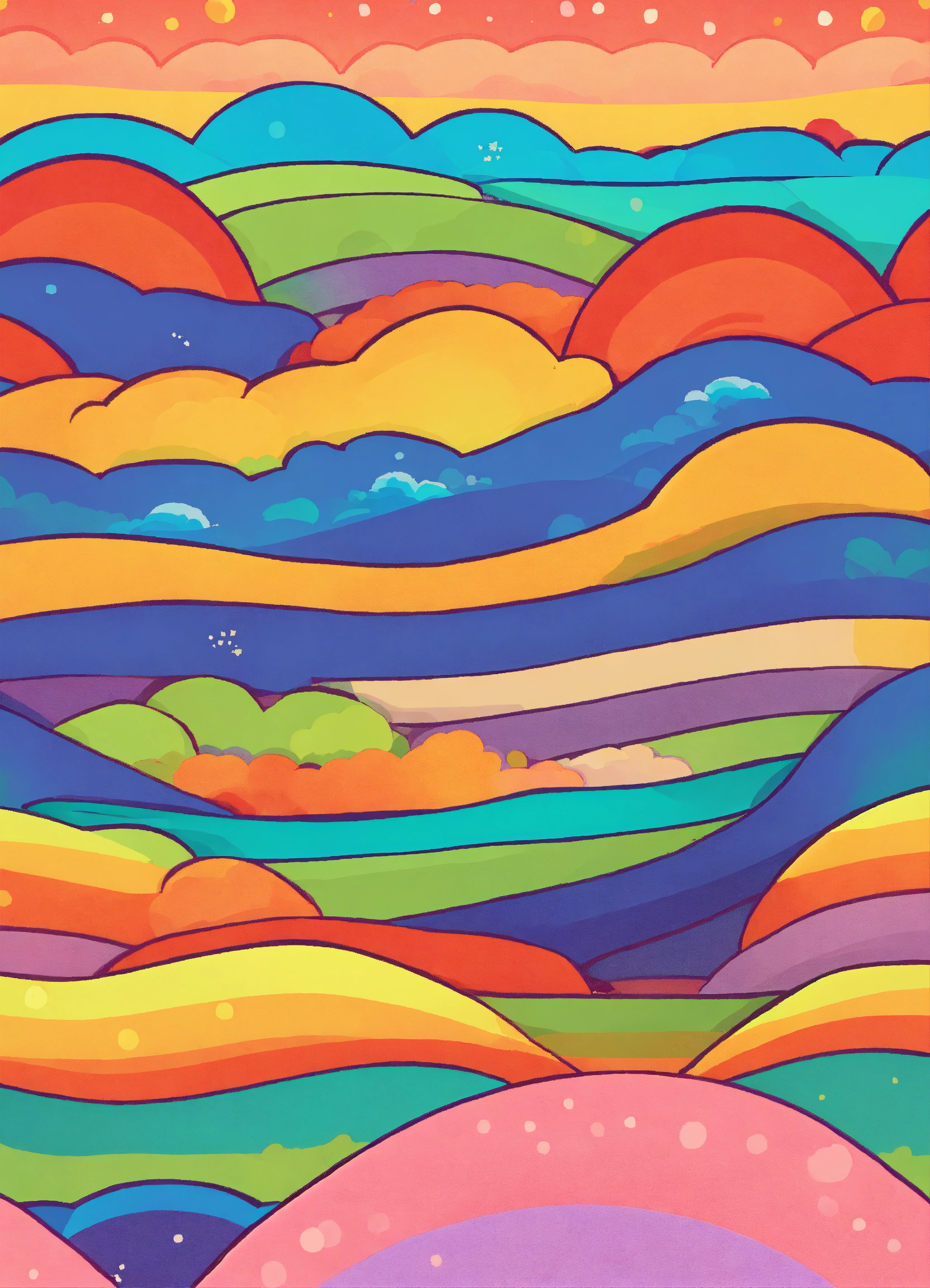 Lexica - Little rainbow pattern, in cartoon art