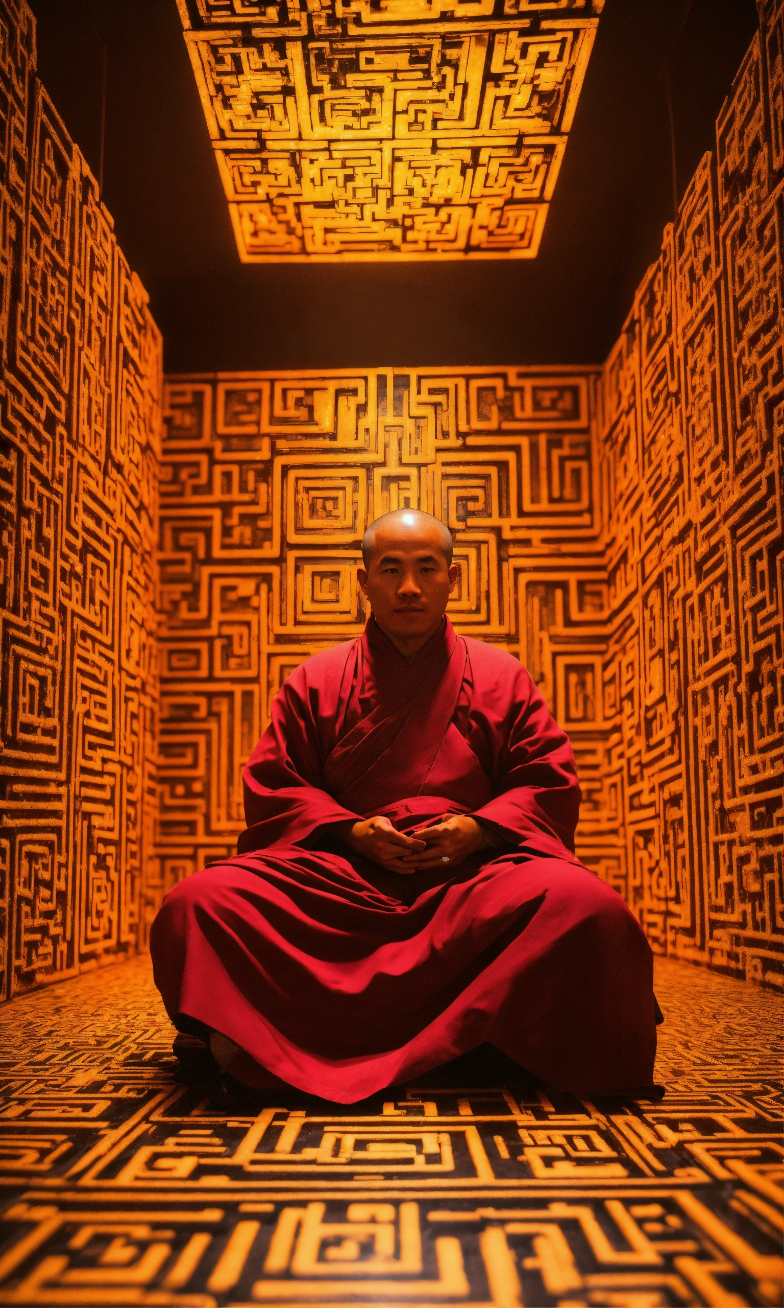 Lexica - Sitting Taoist monk tesseract body fractal three point ...