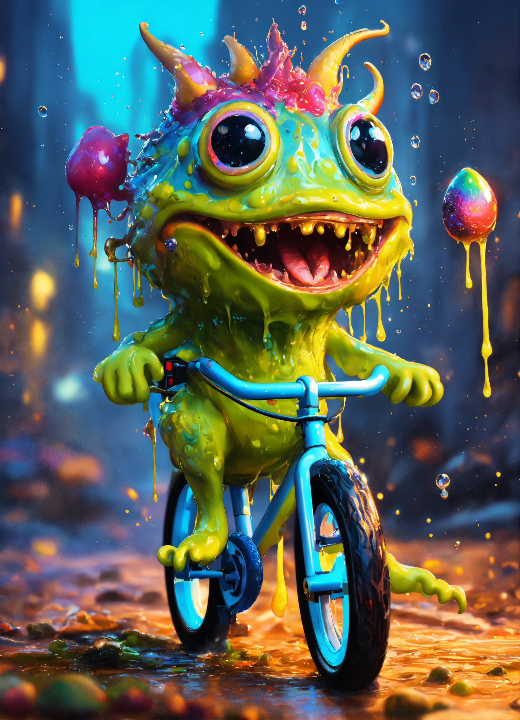 Lexica - Splash art, a quirky liquid portrait of a cute monster in a ...