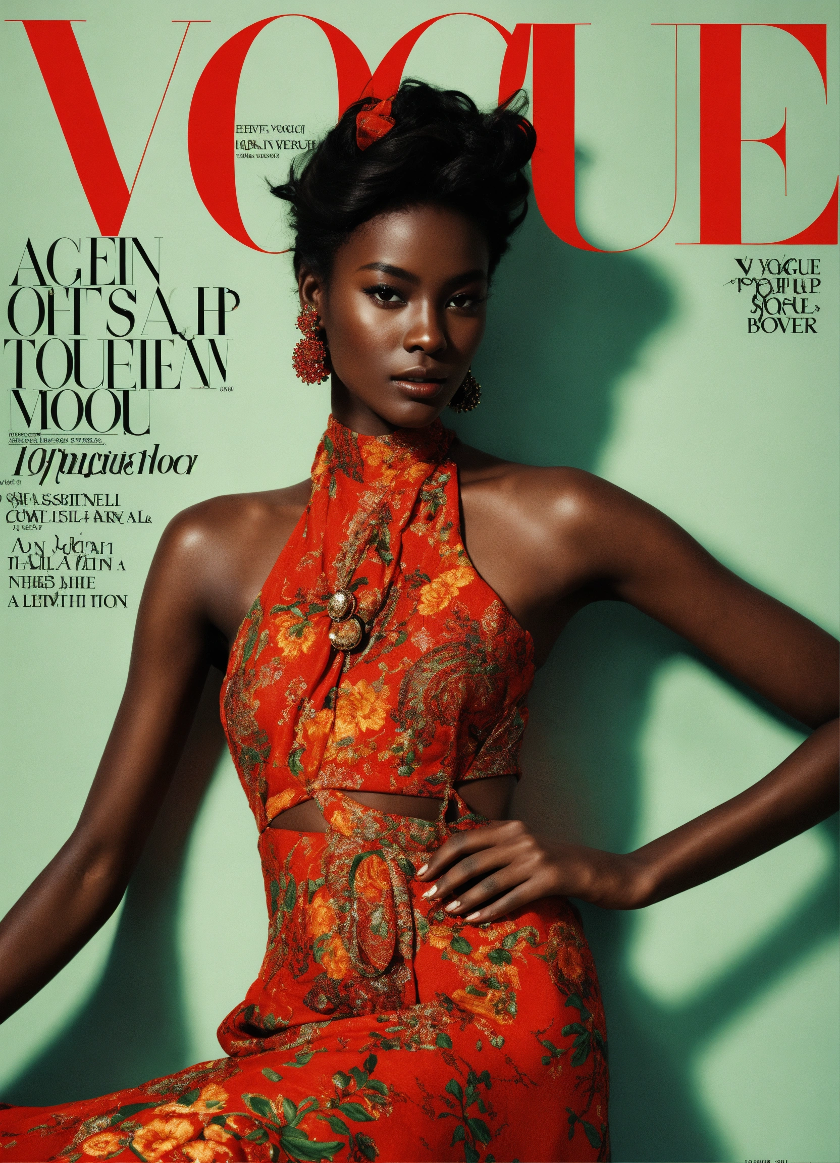 Lexica - A Exotic High Classdark Skin Model On The Cover Of Vogue