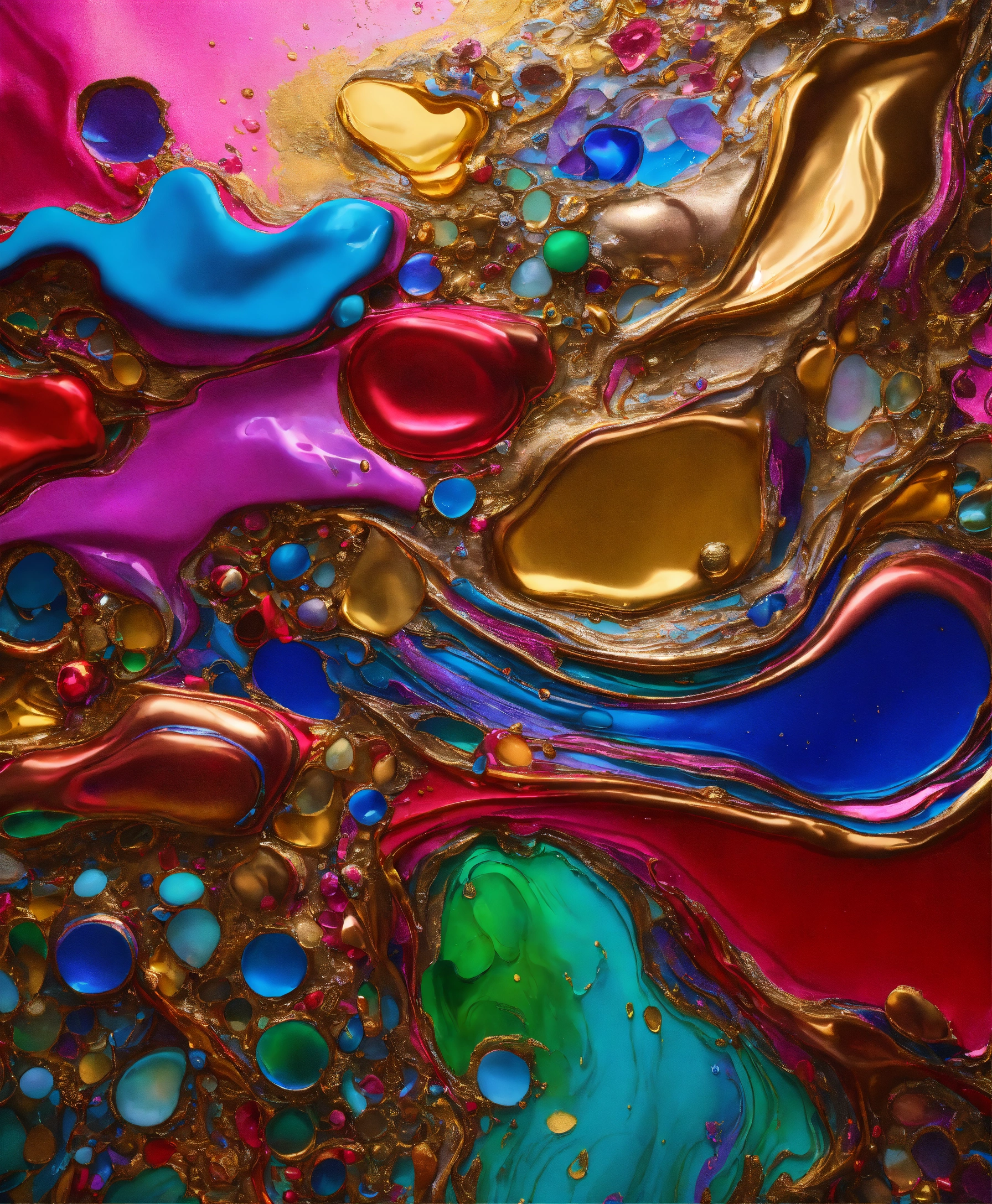 Lexica - Colorful abstract painting oil and water complex complicated ...