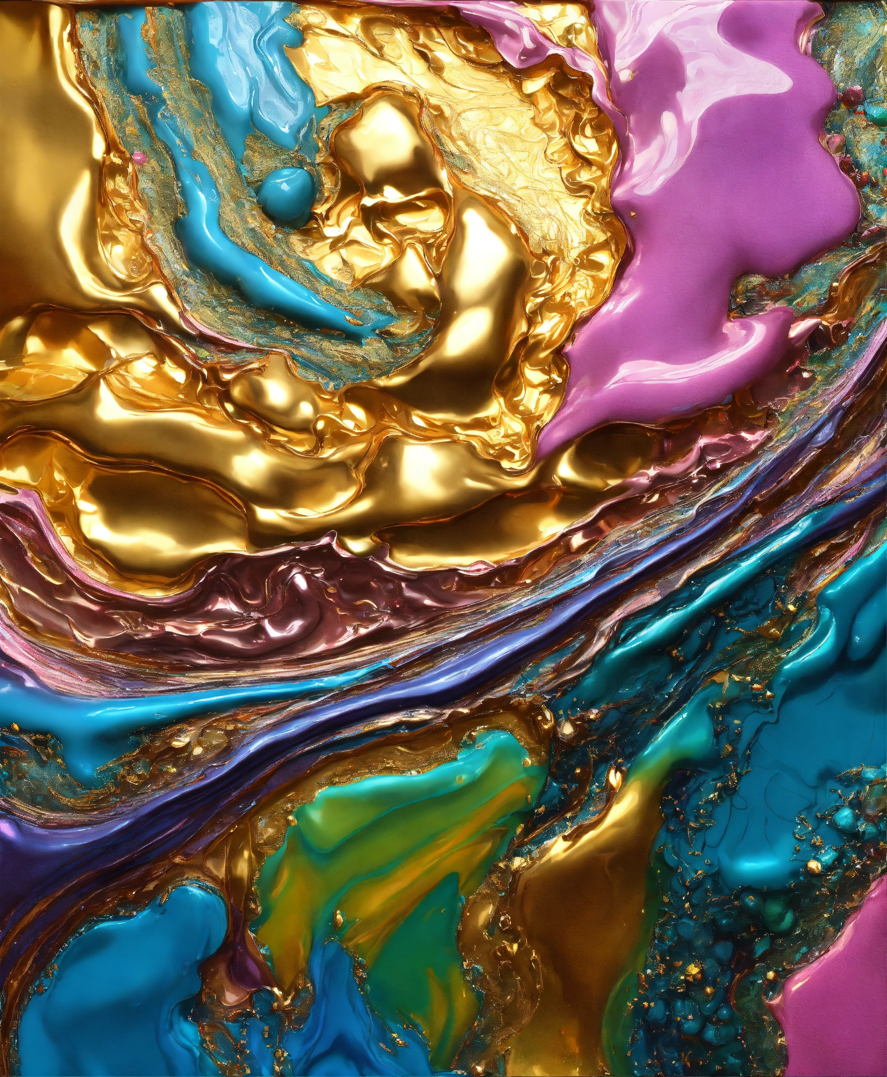 Lexica - Colorful abstract painting oil and water complex complicated ...