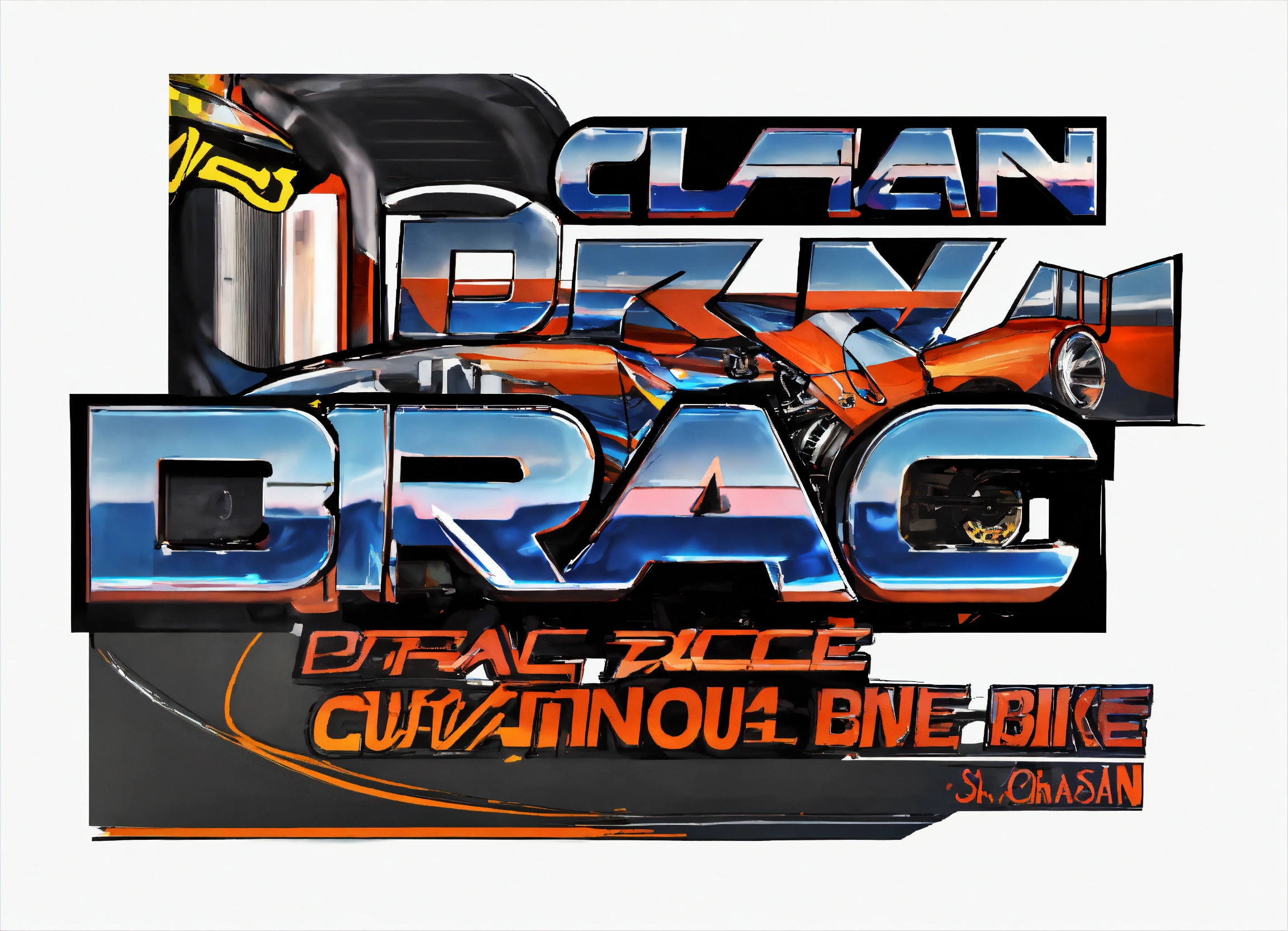 Lexica - Clean modern bike drag race car\ sticker