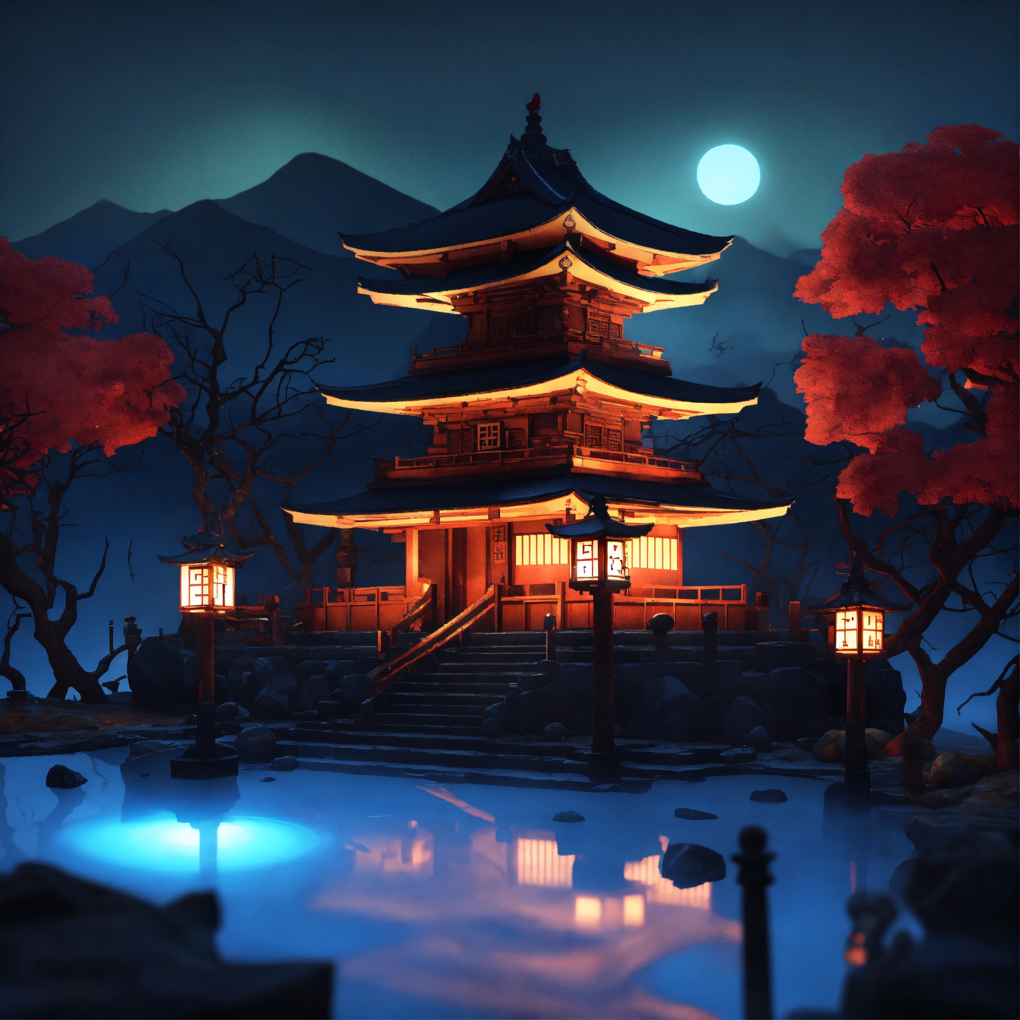 Lexica - Dark and mysterious, scary, gloomy Japanese mystery temple ...