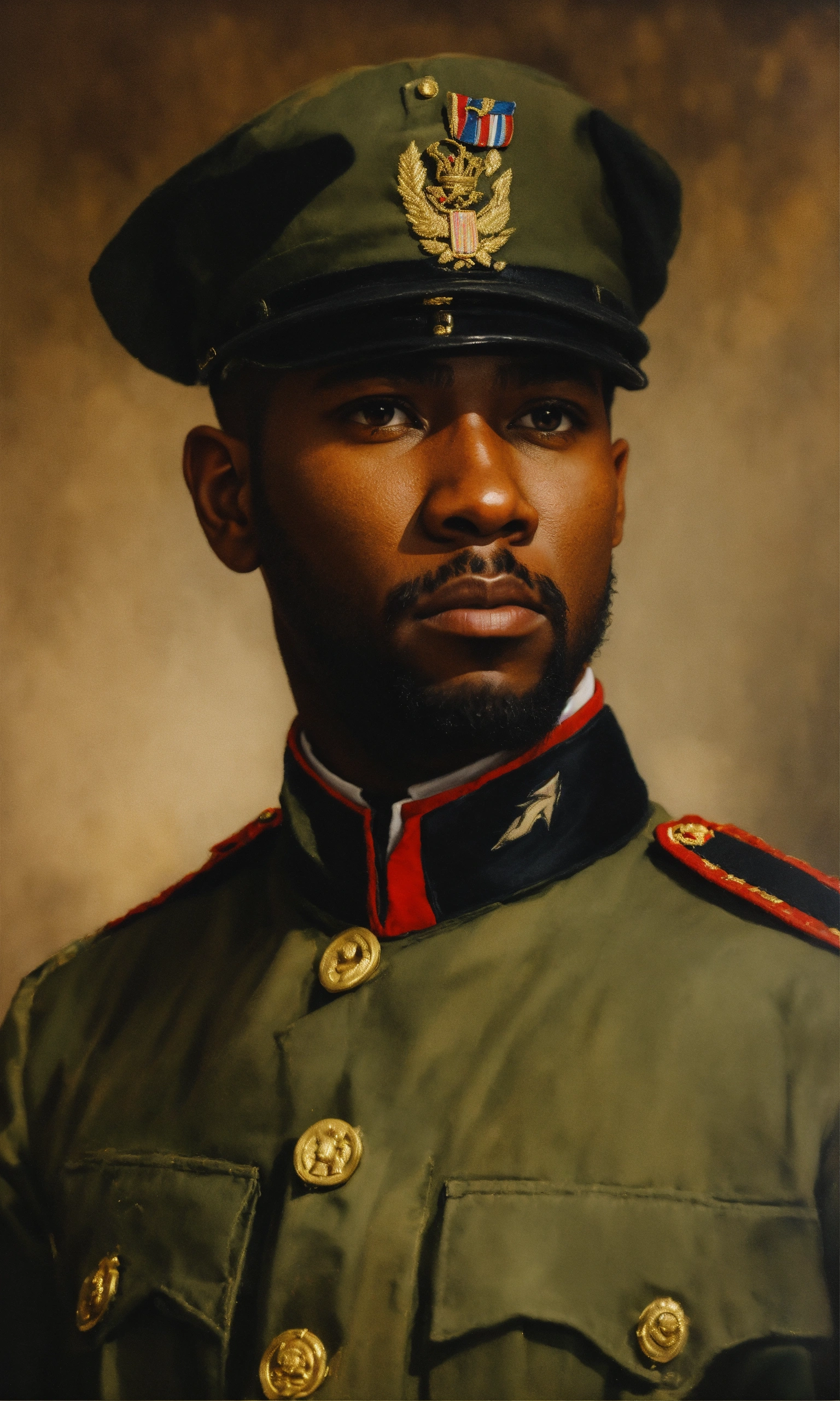 Lexica - Portrait of a military black man