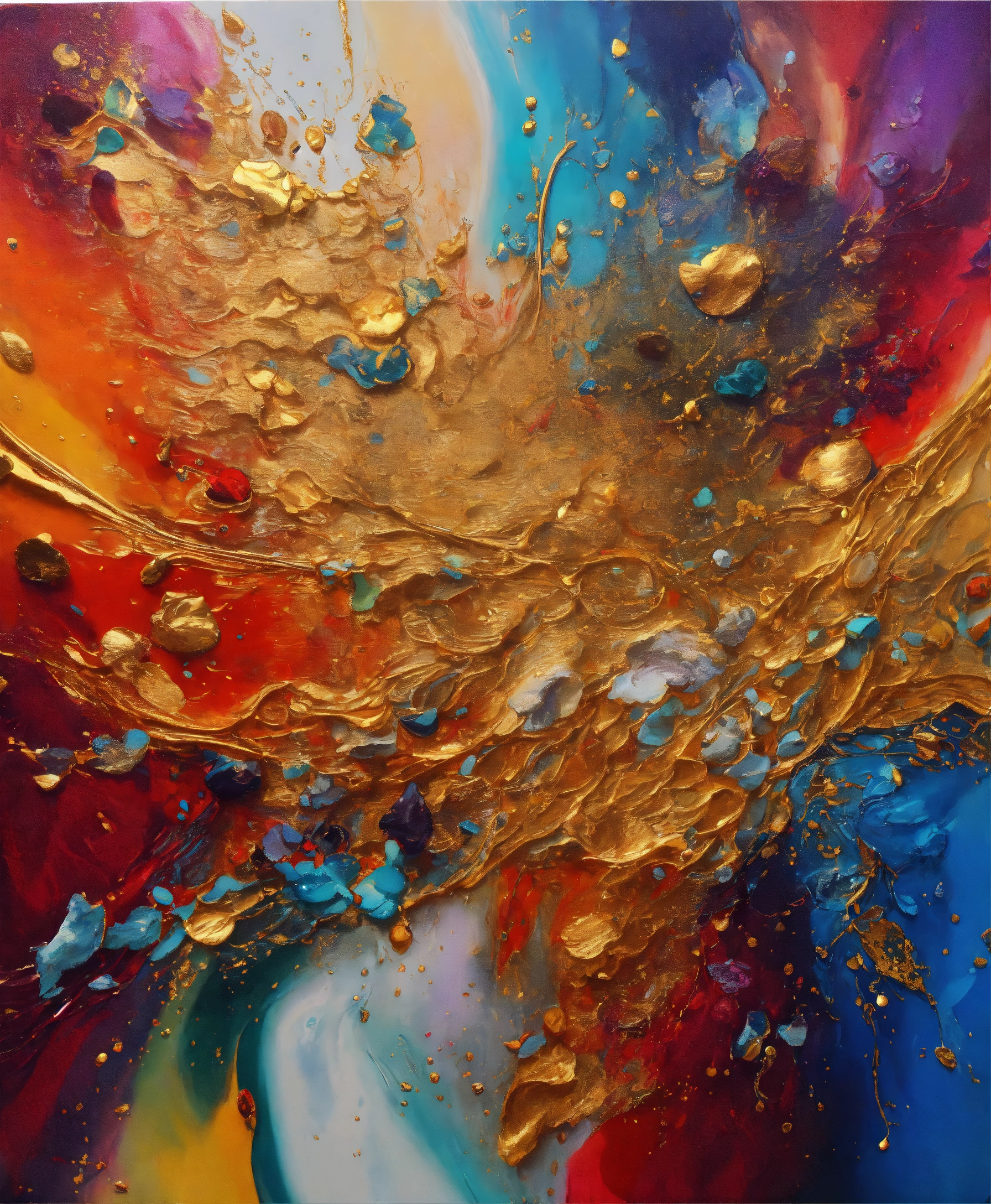 Lexica - Colorful abstract painting oil and water complex complicated ...