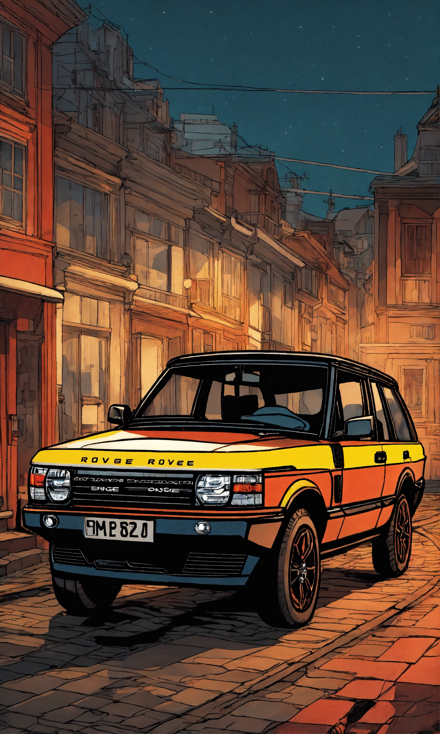 Lexica - Detailed pen and ink illustration of Range Rover Evoque 2022 ...
