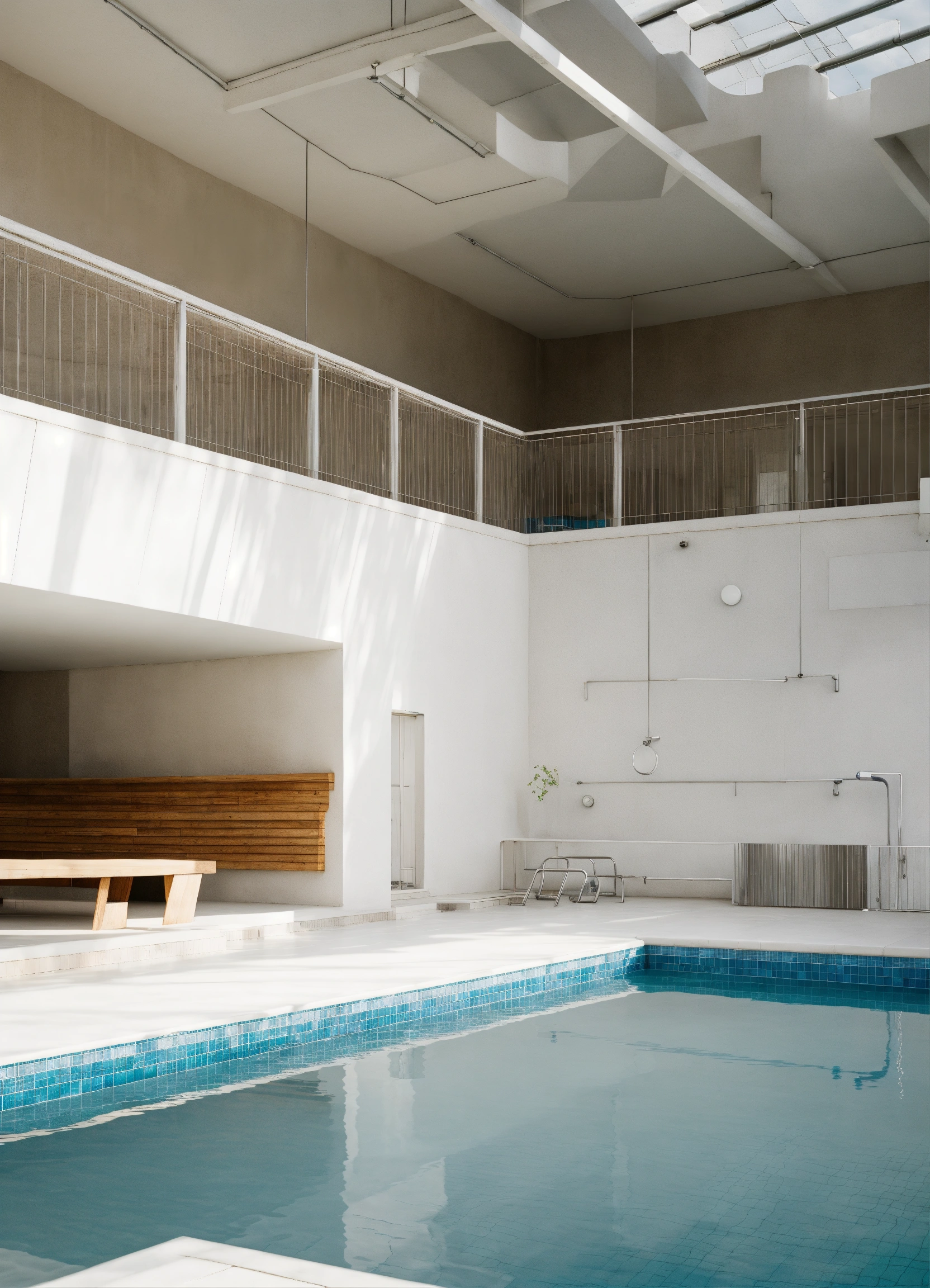 Lexica - Outdoor swimming pool ussr interior design minimalism white color