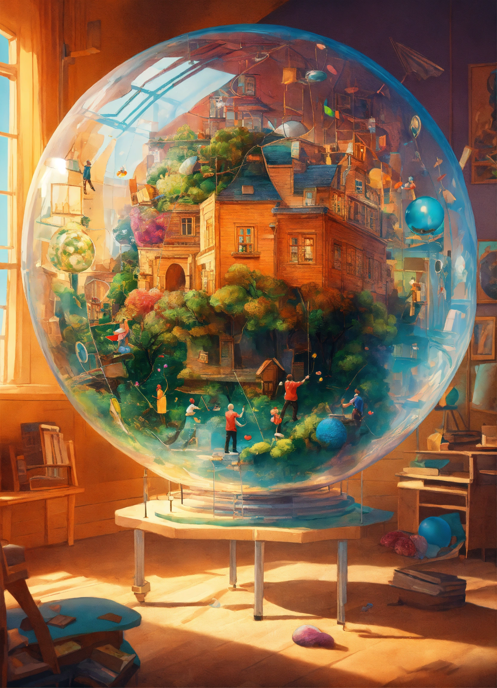 Lexica - Create an image depicting an imaginative indoor scene with a ...