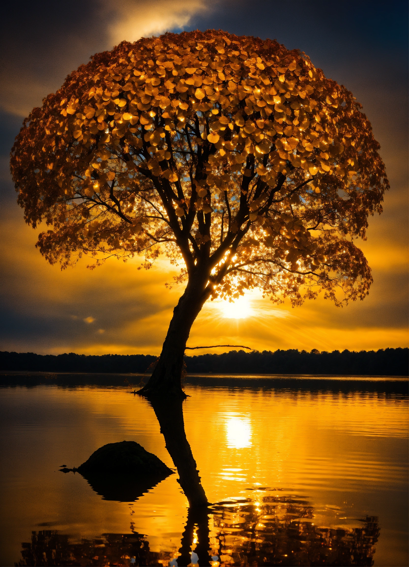 Lexica - Tree with Shiny Gold circular leaves and a shiny copper tone ...