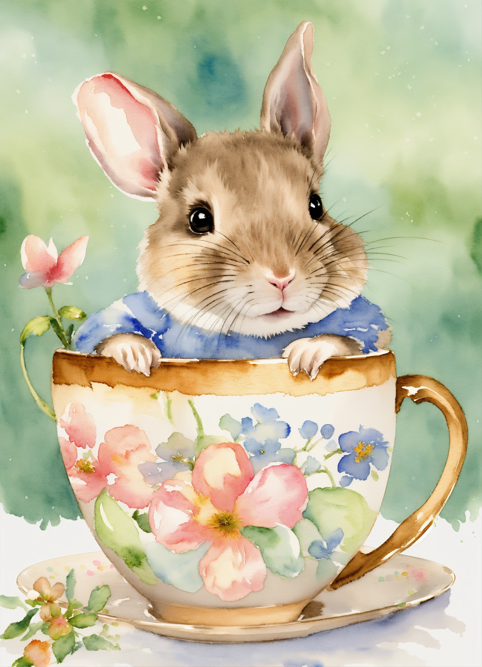 Lexica - Mouse and bunny teacup, mouse and bunny in a teacup ...